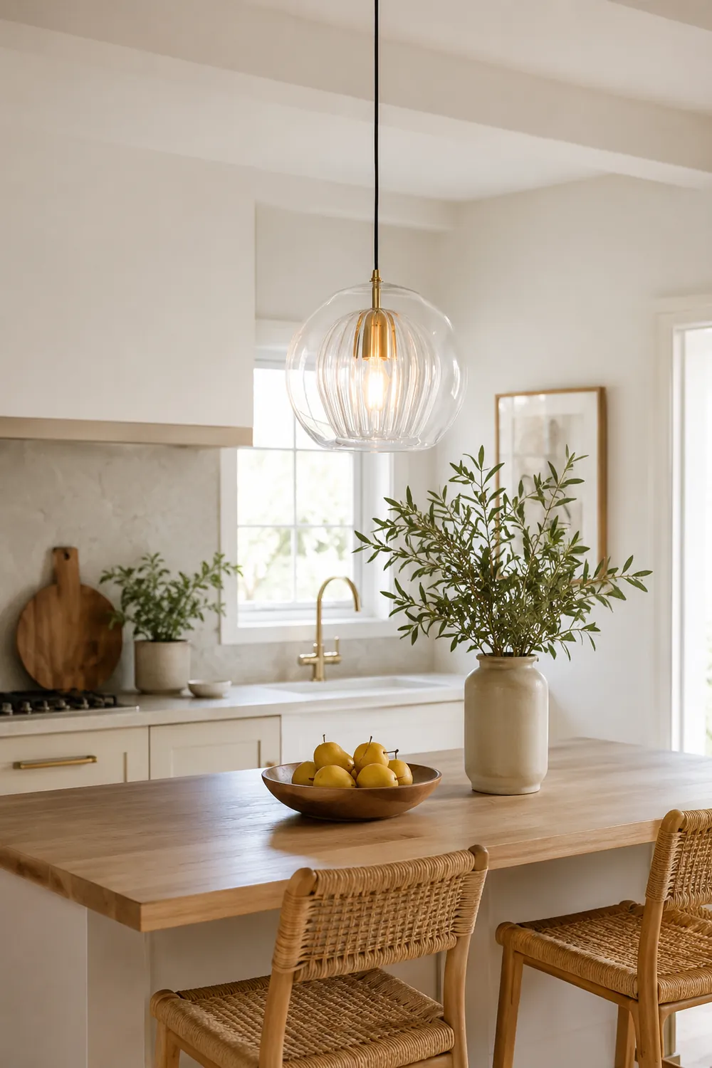 Hailie Nordic Glass Globe Pendant Light Clear/Amber Bedroom - Lumpaz