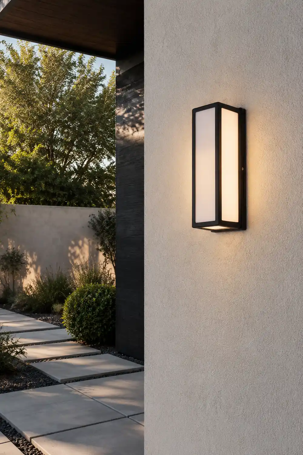 Orr Modern Waterproof Metal Cross Outdoor Wall Lamp, Black - Lumpaz