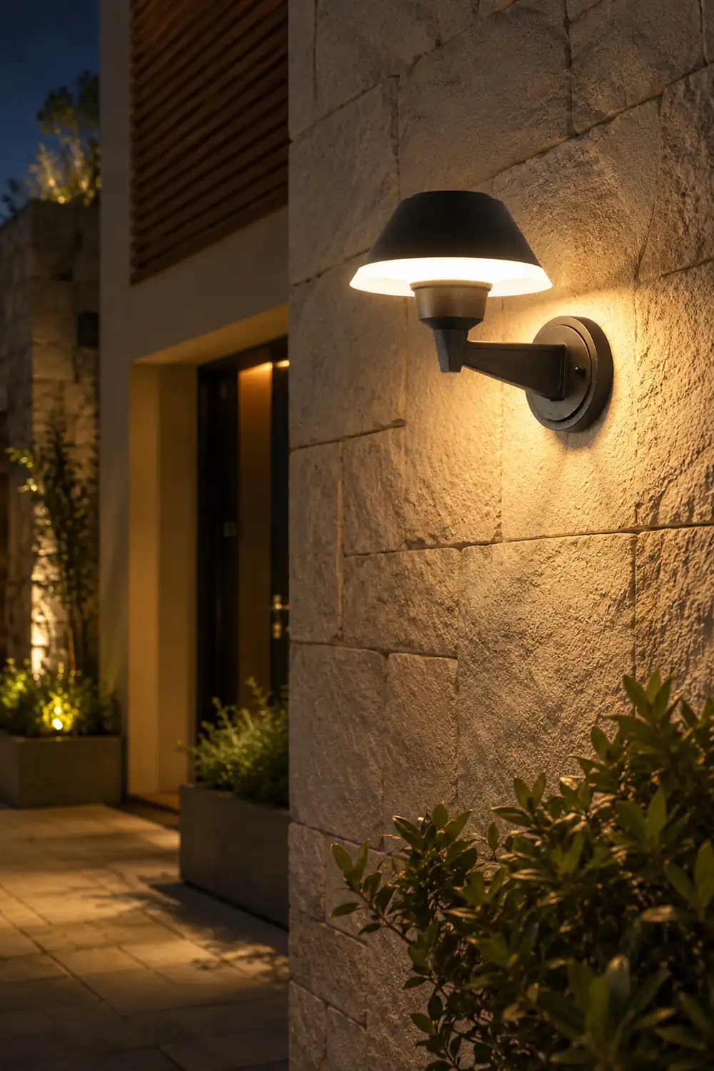 Carins Modern Bowl Metal/Acrylic Outdoor Waterproof Wall Lamp, Black - Lumpaz