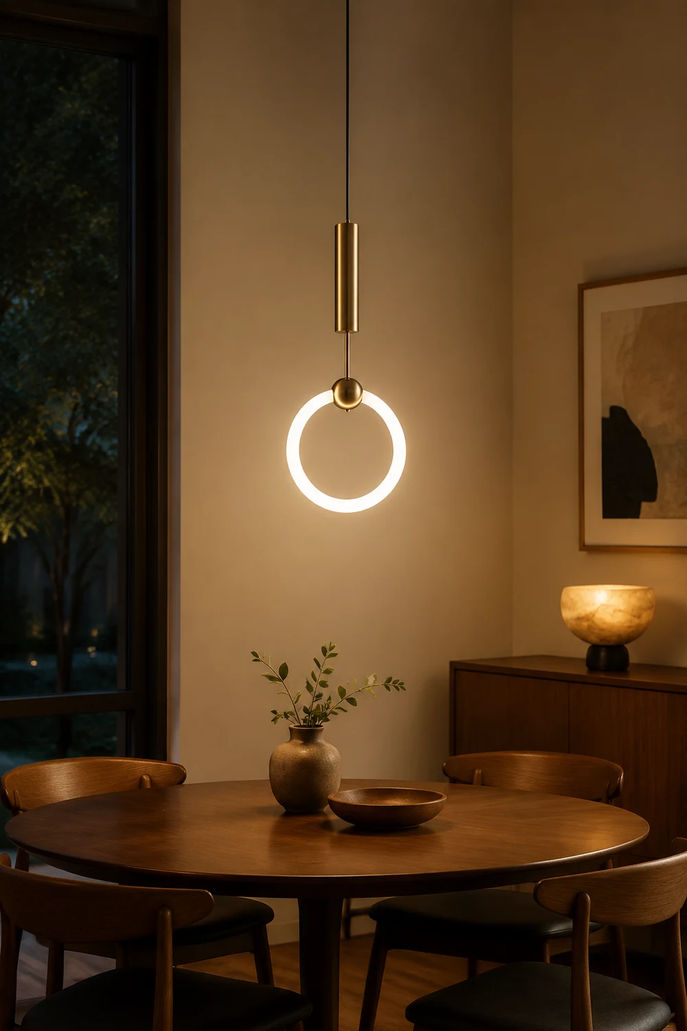 Cooley Modern Nordic Globe/Ring Metal/Glass Pendant Light, Gold - Lumpaz