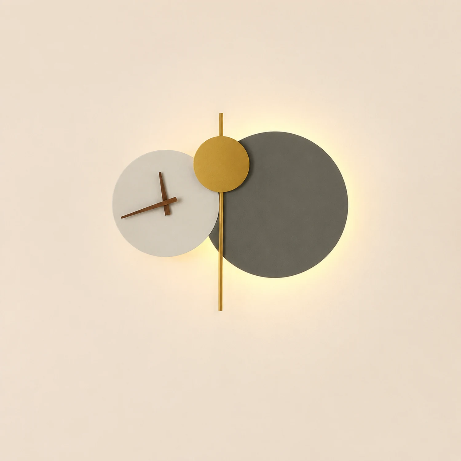 Nielsen Modern Clock Metal Painted Wall Light LED Light Bedroom - Lumpaz