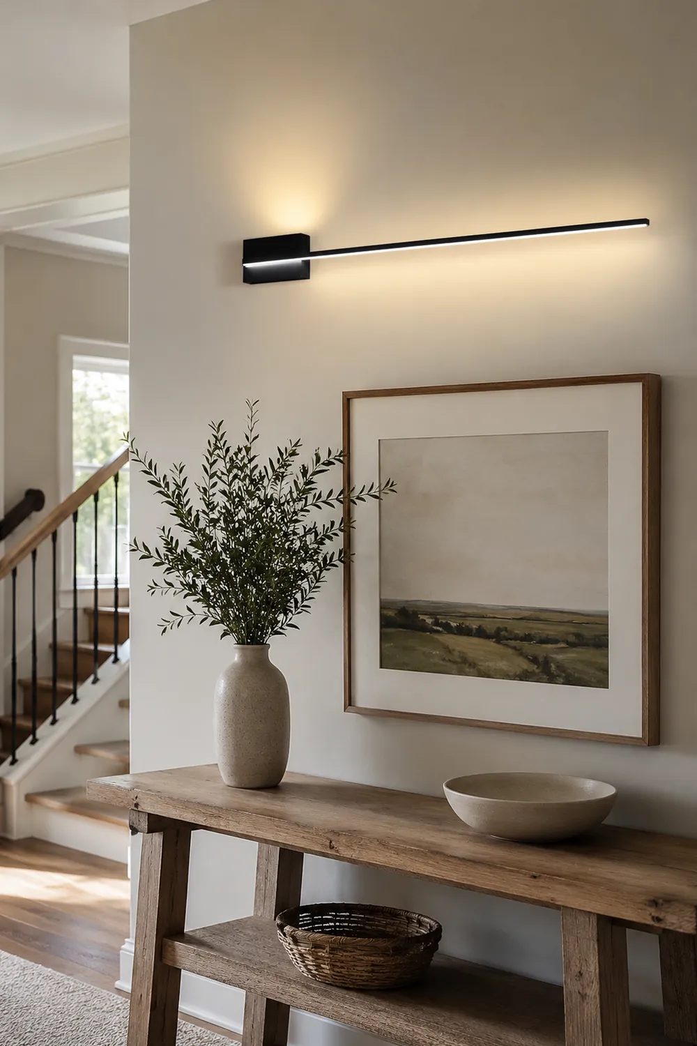 Edge Minimalist Linear Metal Vanity Wall Light Black Bathroom - Lumpaz