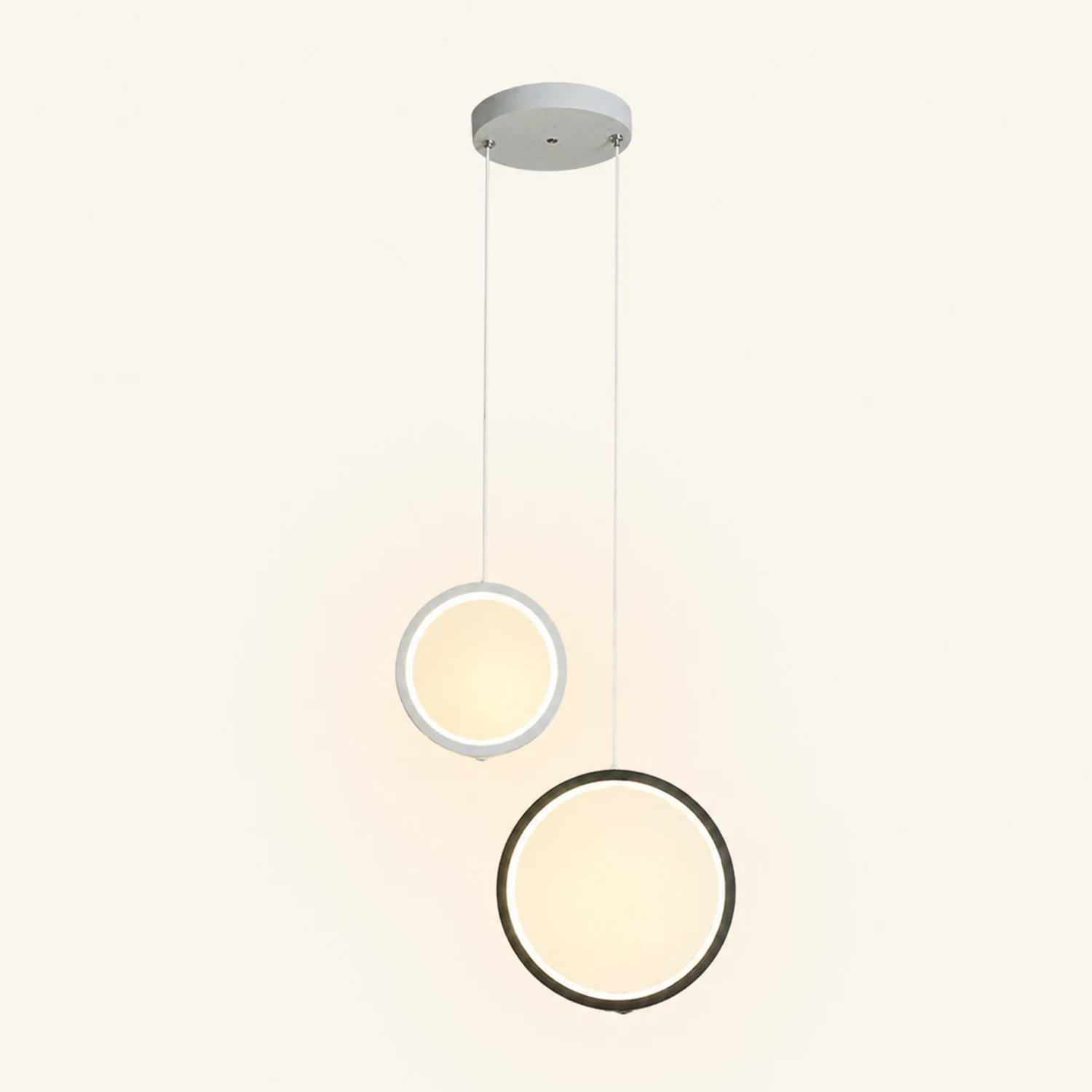 Nyla Modern Minimalist LED Hanging Pendant Lights Black White Bedroom - Lumpaz