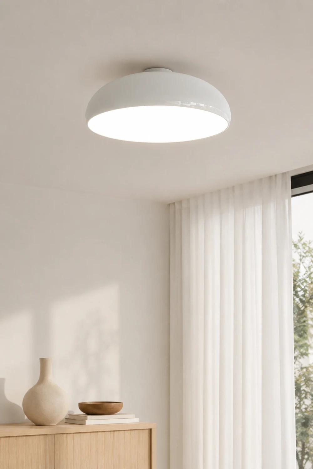 Morandi Vintage LED Ceiling Light White/Black/Red/Orange Metal Bedroom/Living Room - Lumpaz