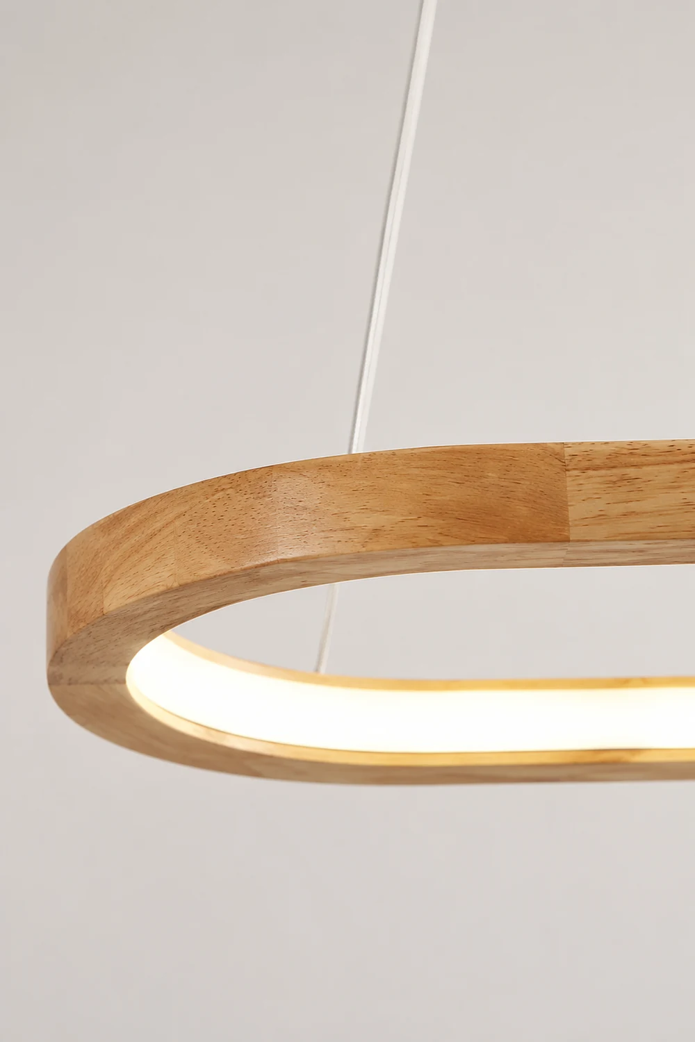 Ozawa Contemporary Oval Wooden Pendant Light Dining Room - Lumpaz