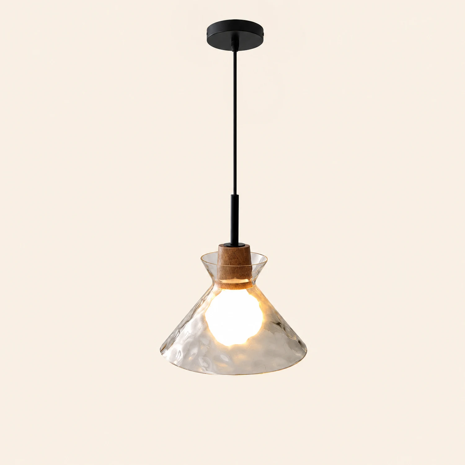 Levy Minimalist Geometric Glass Pendant Light, Dining Room - Lumpaz