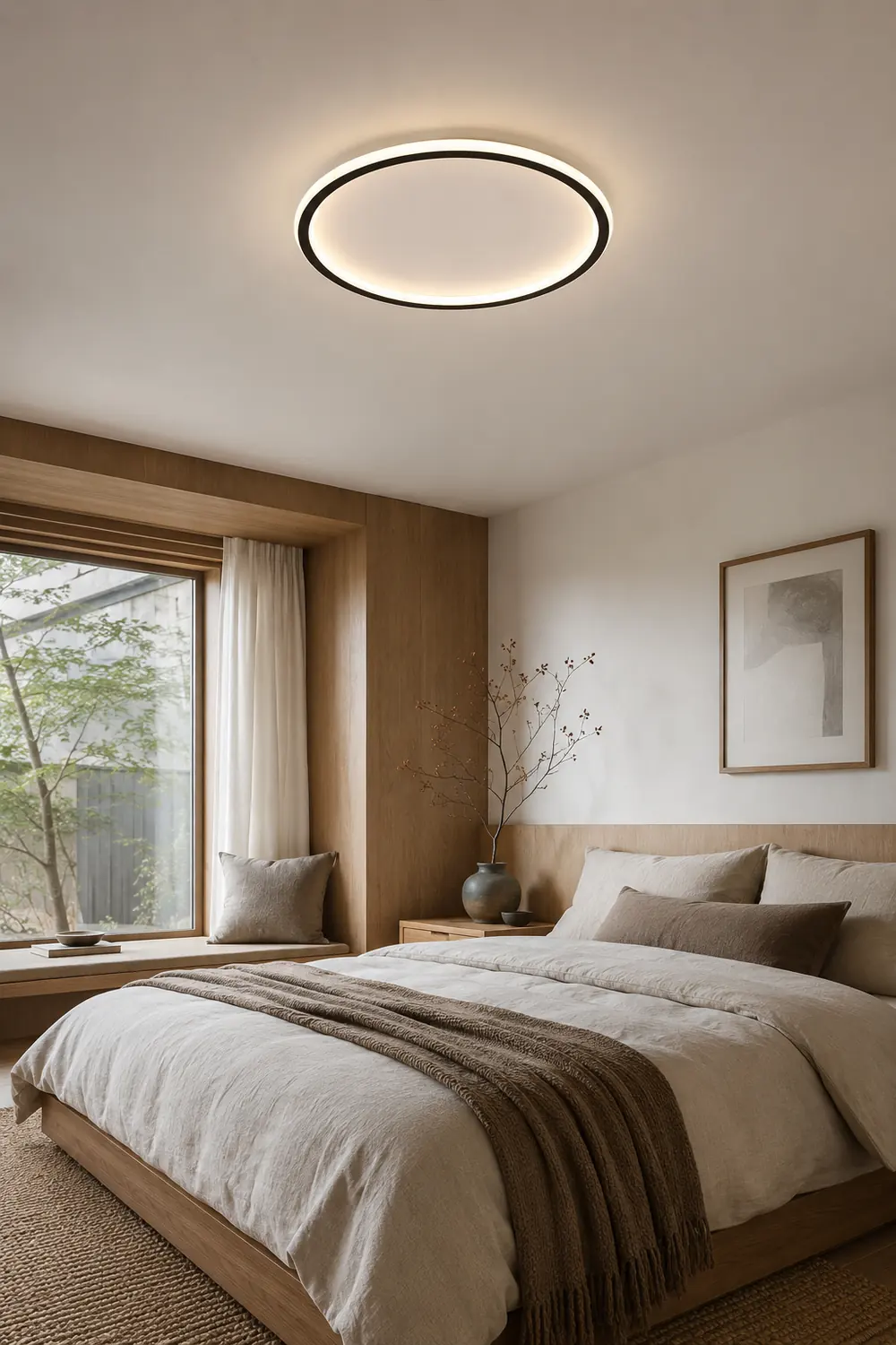 Quinn Flush Mount Ceiling Light Modern LED Round Hollow - Lumpaz