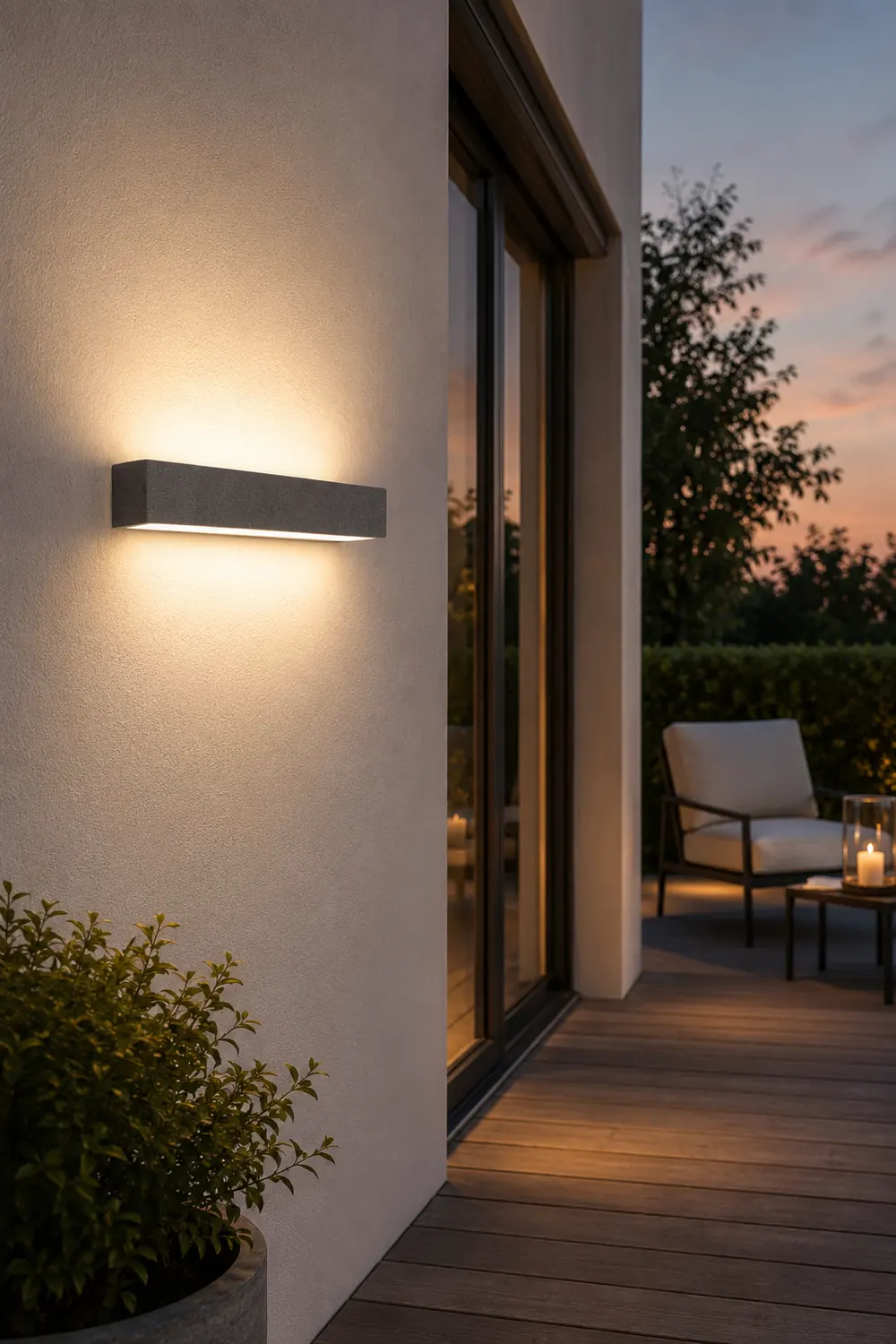 Edge LED Outdoor Wall Lamp, Black & White, 9.5"/15" - Lumpaz