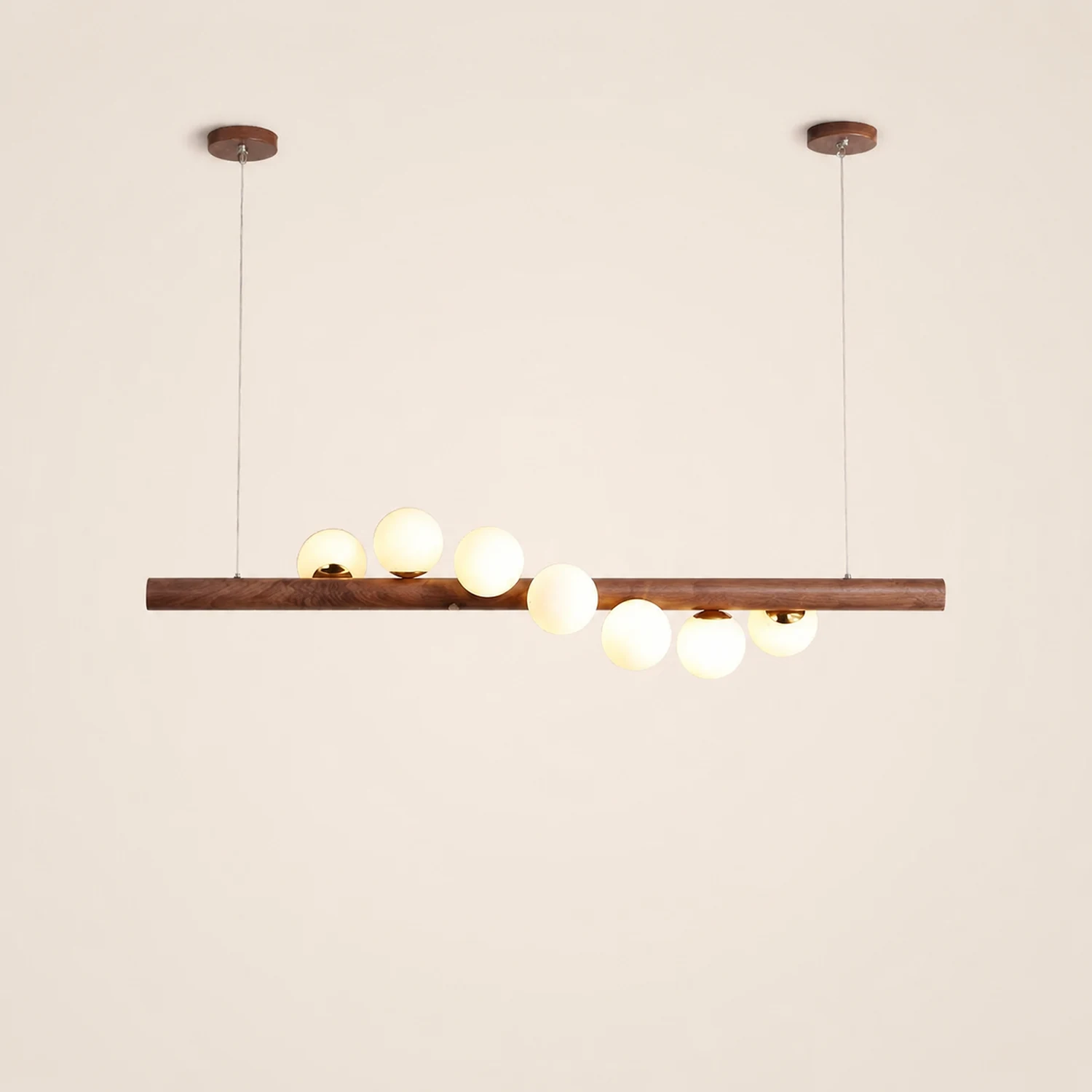 Valentina Glass Bubble Pendant Light Wood/Walnut - Lumpaz