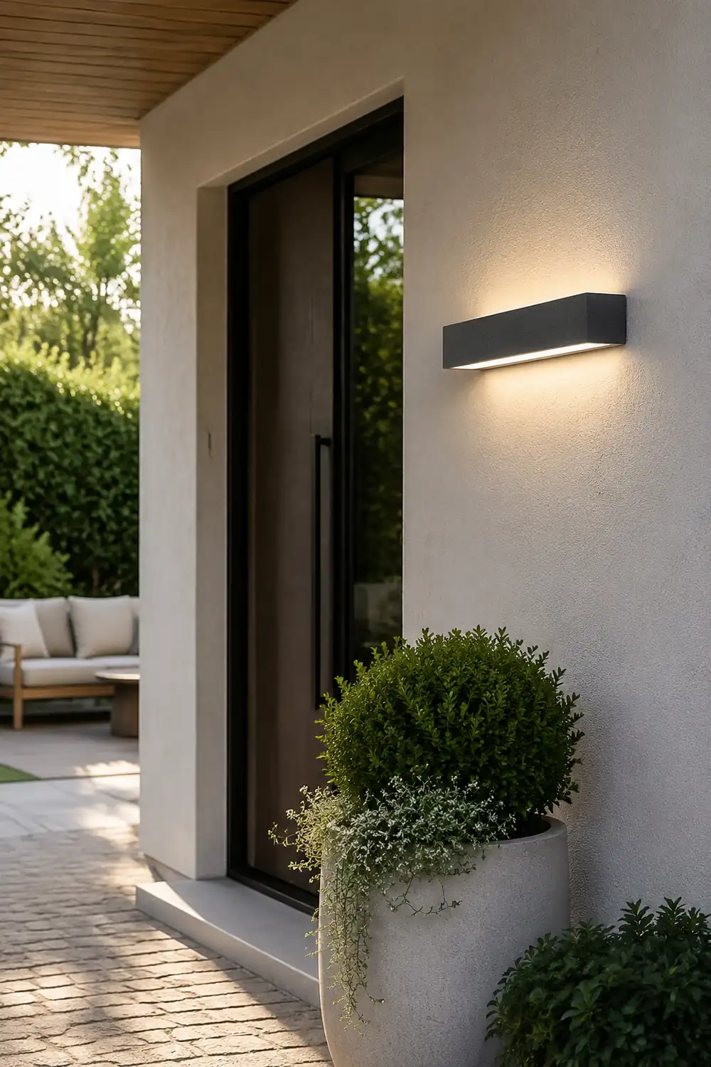 Edge LED Outdoor Wall Lamp, Black & White, 9.5"/15" - Lumpaz