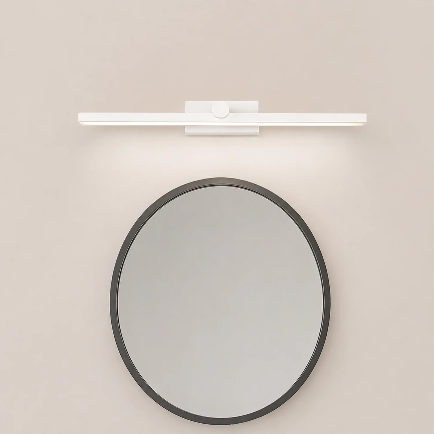 Leigh Nordic LinearMetal Mirror Front Vanity Wall Lamp, White - Lumpaz