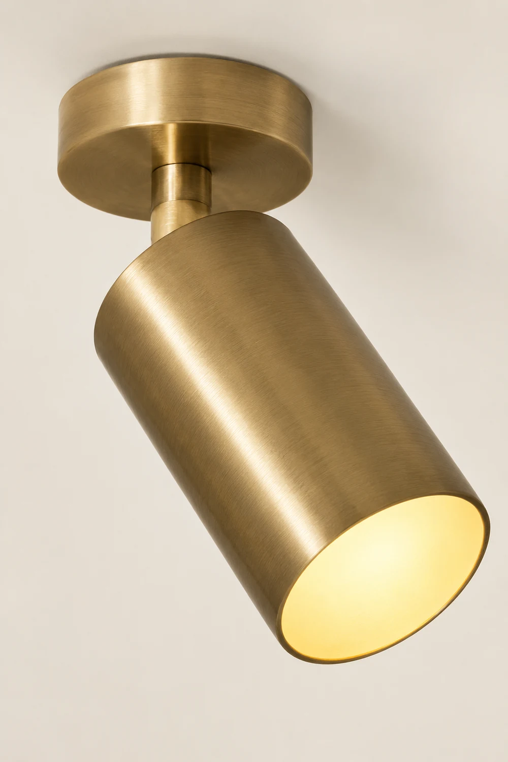 Freja Moderno Gold Cylinder Spotlight Background Flush Mount Ceiling Light, Metal - Lumpaz