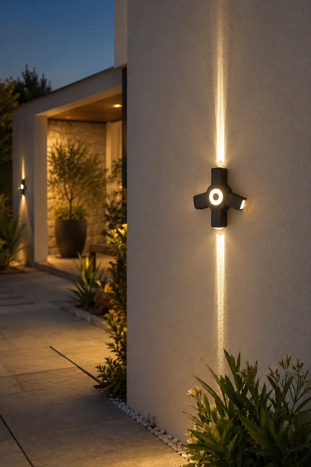 Orr Modern Waterproof Minimalist Cross Outdoor Wall Light Garden/Corridor - Lumpaz