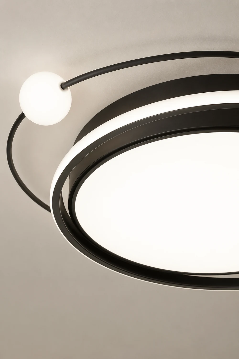 Lacey Modern Multi Orbit Flush Mount Ceiling Light, Black/Gold - Lumpaz