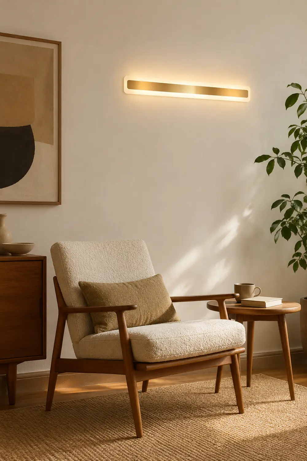 Leigh Modern Rectangular Vanity Mirror Front Wall Lamp, Gold - Lumpaz