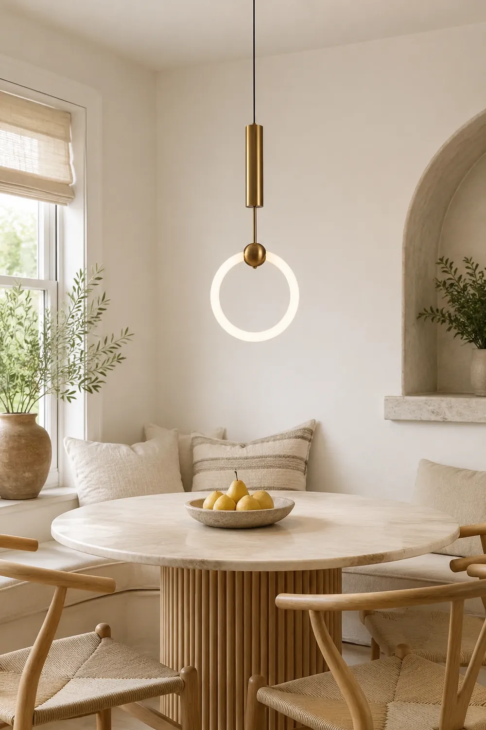 Cooley Modern Nordic Globe/Ring Metal/Glass Pendant Light, Gold - Lumpaz