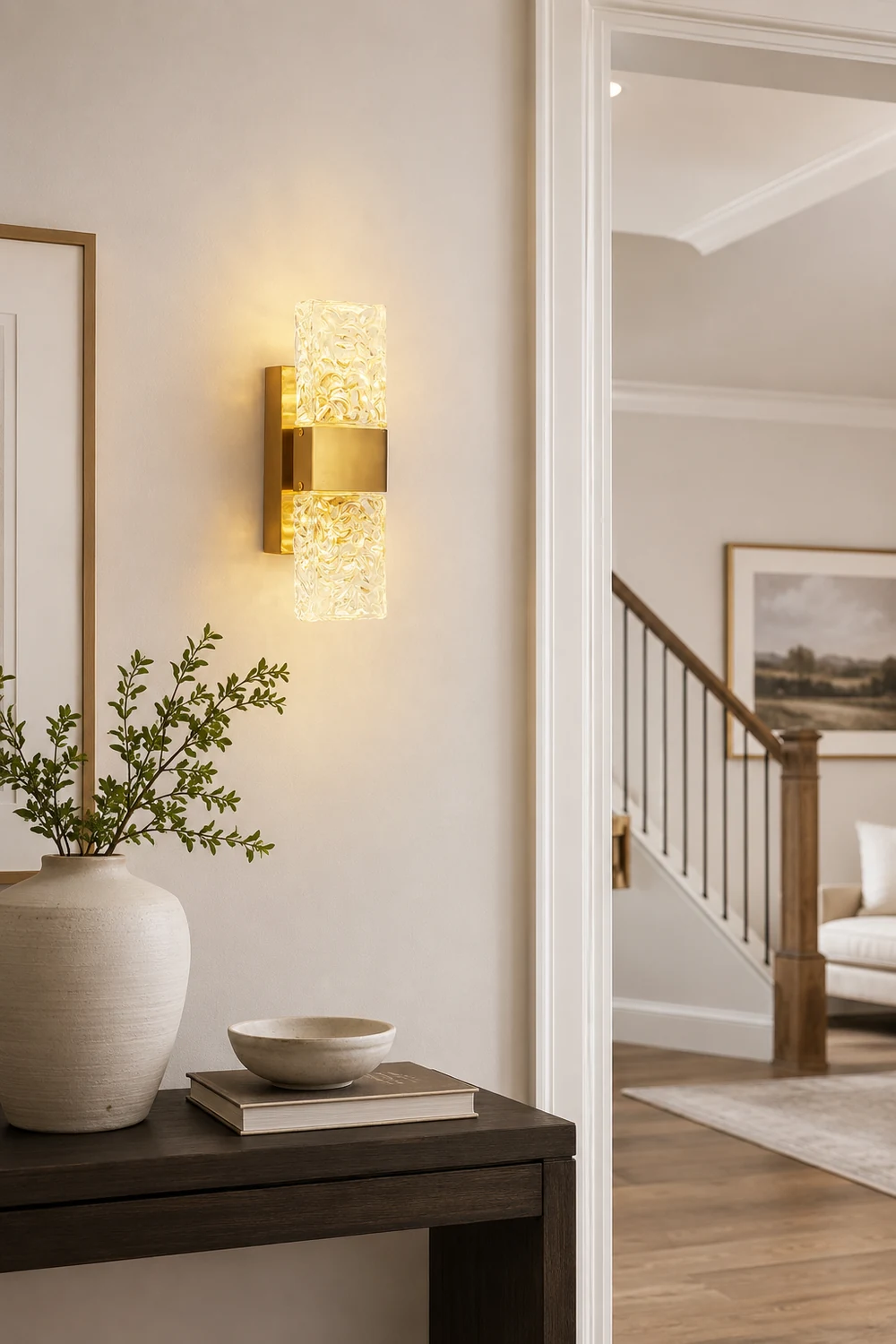 Kajetan Modern Rectangular Metal Wall Lamp, Gold - Lumpaz