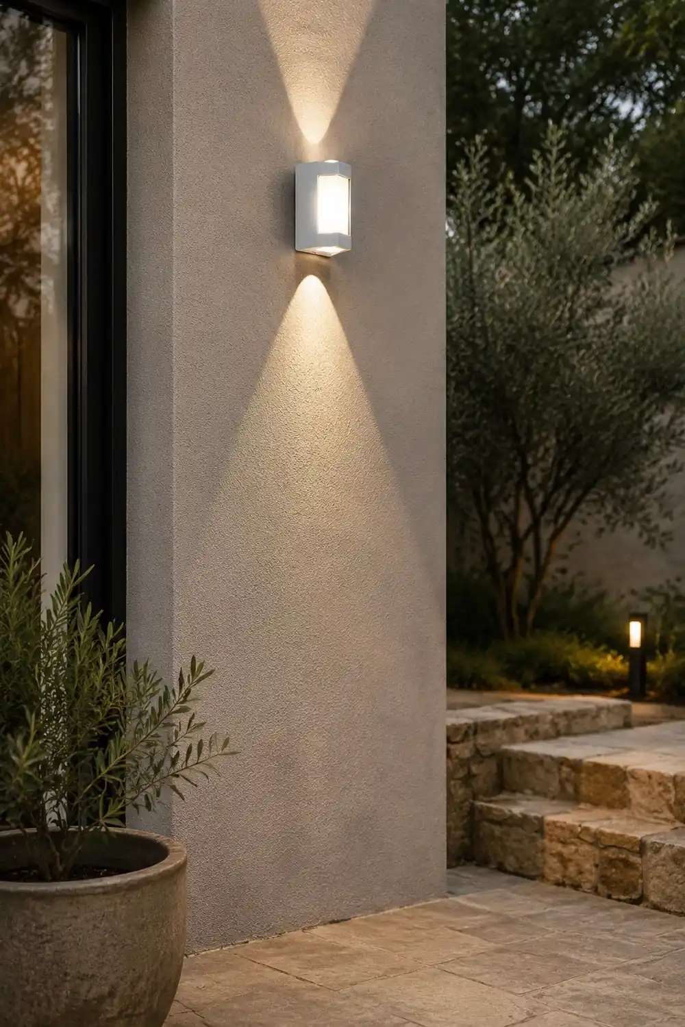 Orr Nordic Up Down Acrylic Outdoor Wall Lamp, White/Black - Lumpaz