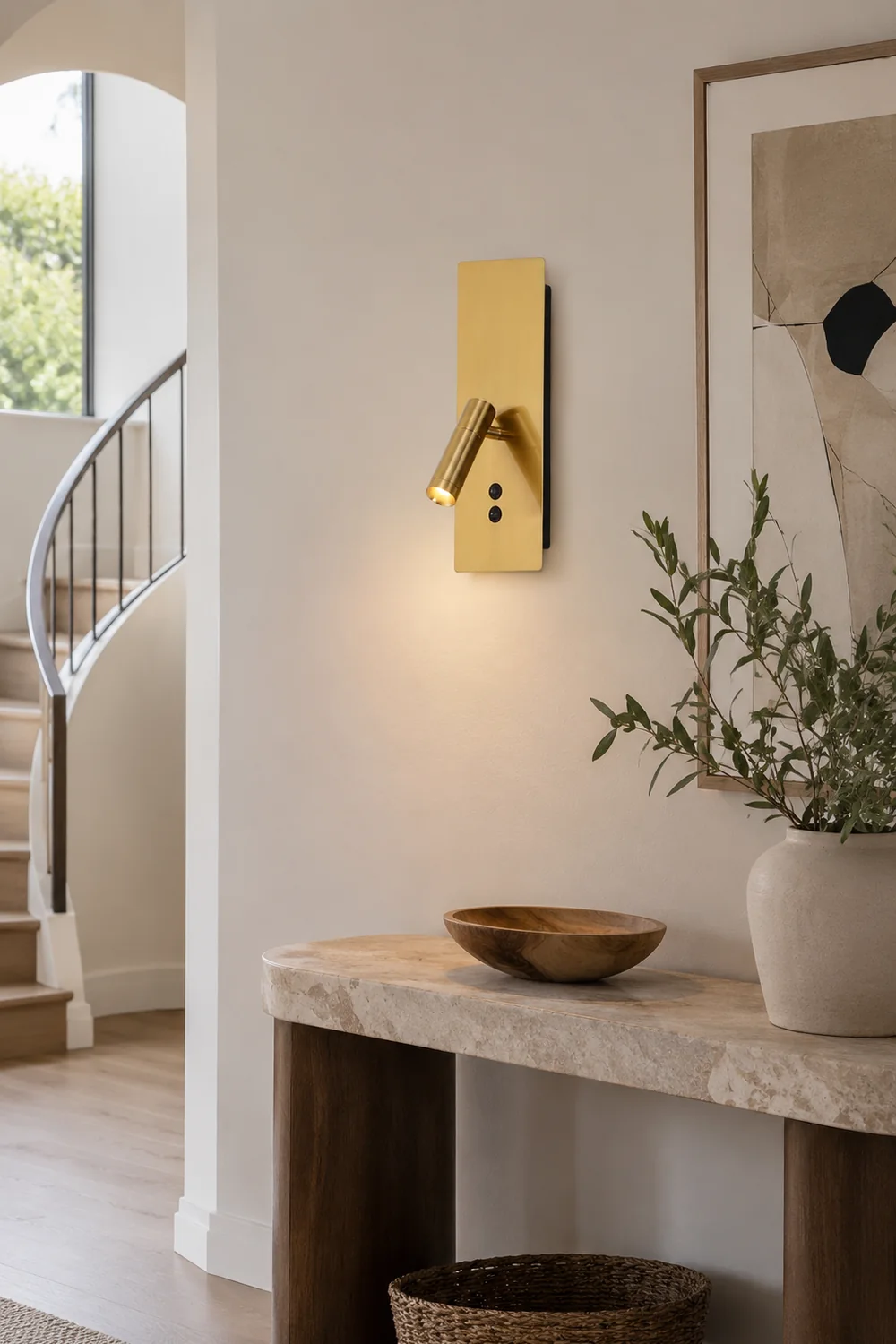 Orr Modern Flashlight Metal/Acrylic Wall Lamp Spotlight, Gold/Black/White - Lumpaz