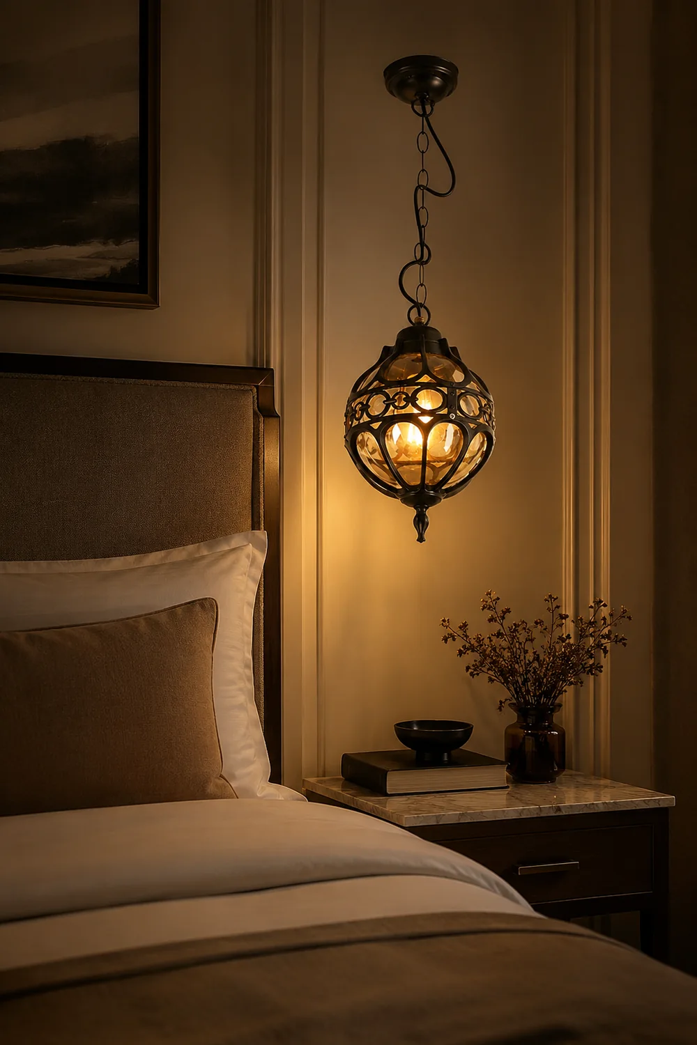 Alessio Loft Sphere Vintage Farmhouse Rustic Pendant Light Black/Bronze Dining Room - Lumpaz