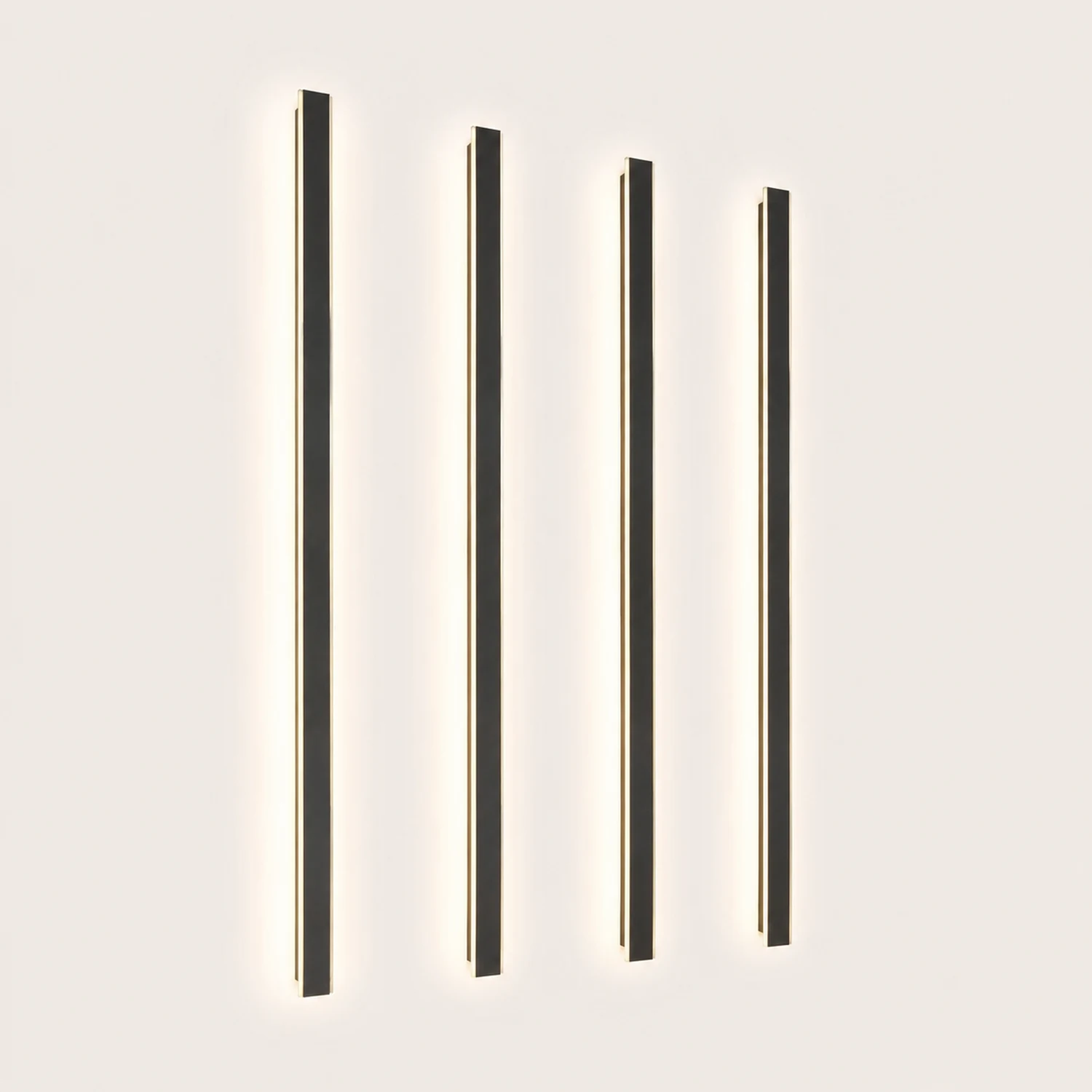 Edge Ripple Minimalist Linear Metal Outdoor Wall Lamp Black Balcony/Terrace - Lumpaz