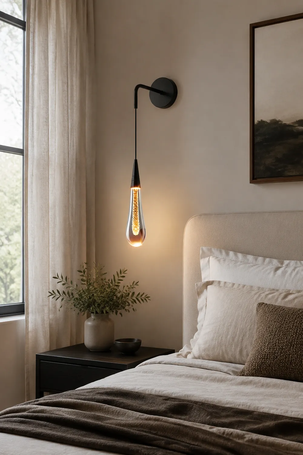 Marilyn Modern Water Drop Wall Lamp, Black/Gold - Lumpaz