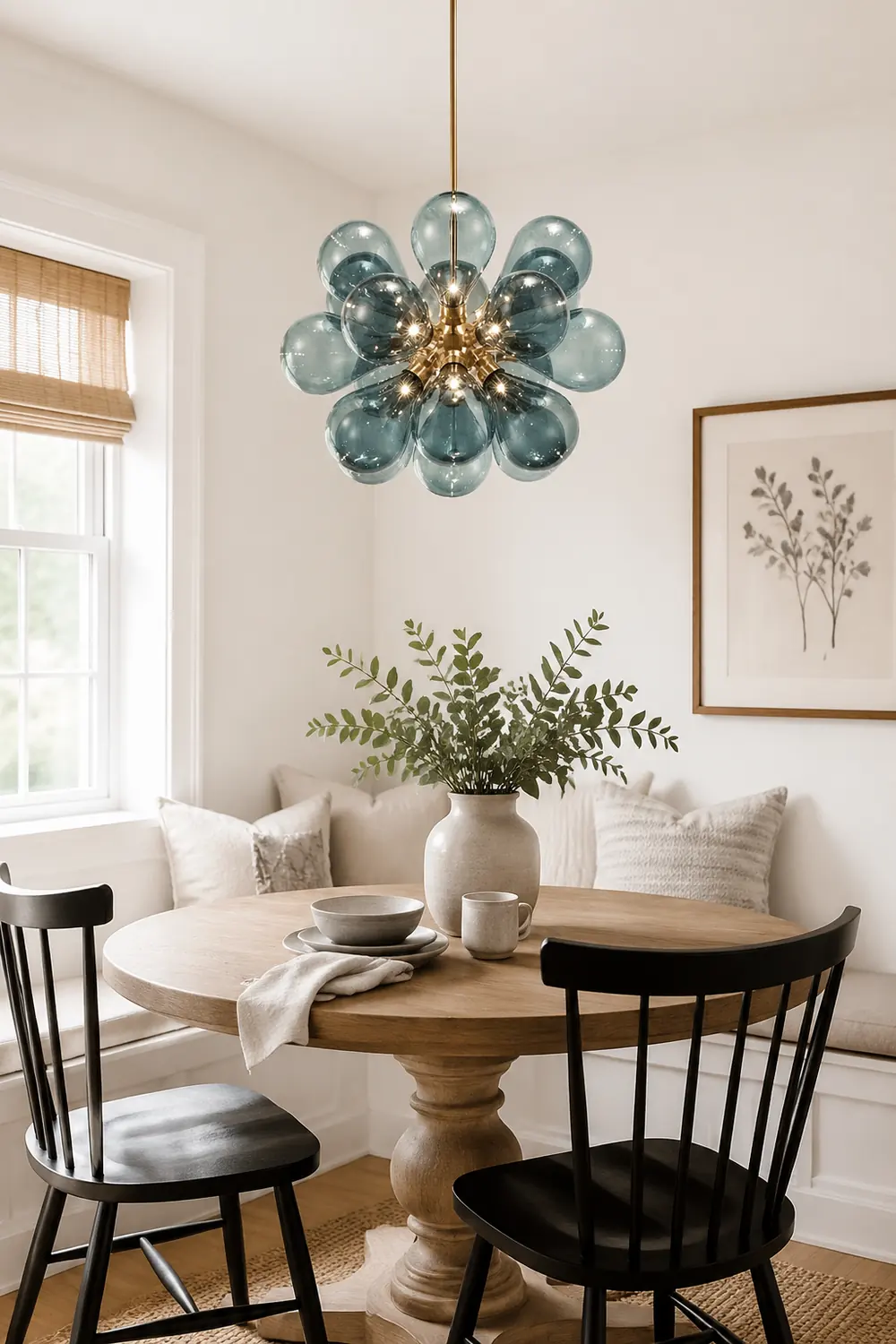 Valentina Glass Bubble Pendant Light for Kitchen Island, Blue/White/Purple - Lumpaz