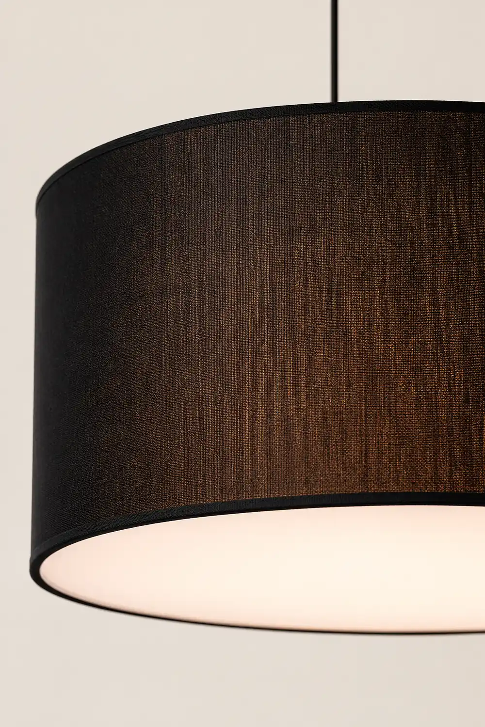 Renée Modern Fabric Drum Pendant Light Black/White Metal/Fabric - Lumpaz