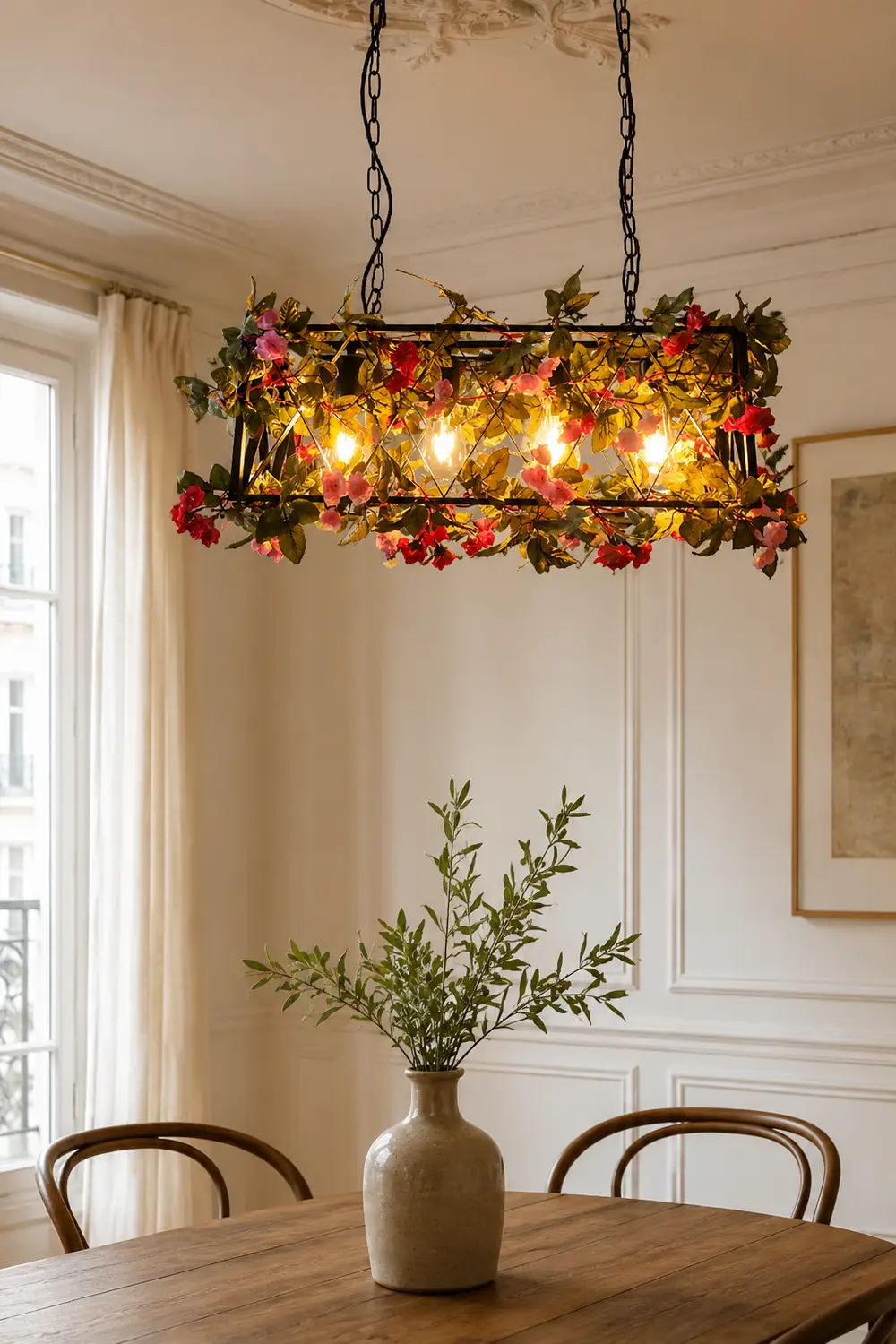 Nest Rustic Farmhouse Art Deco Plant Rectangle Pendant Light - Lumpaz