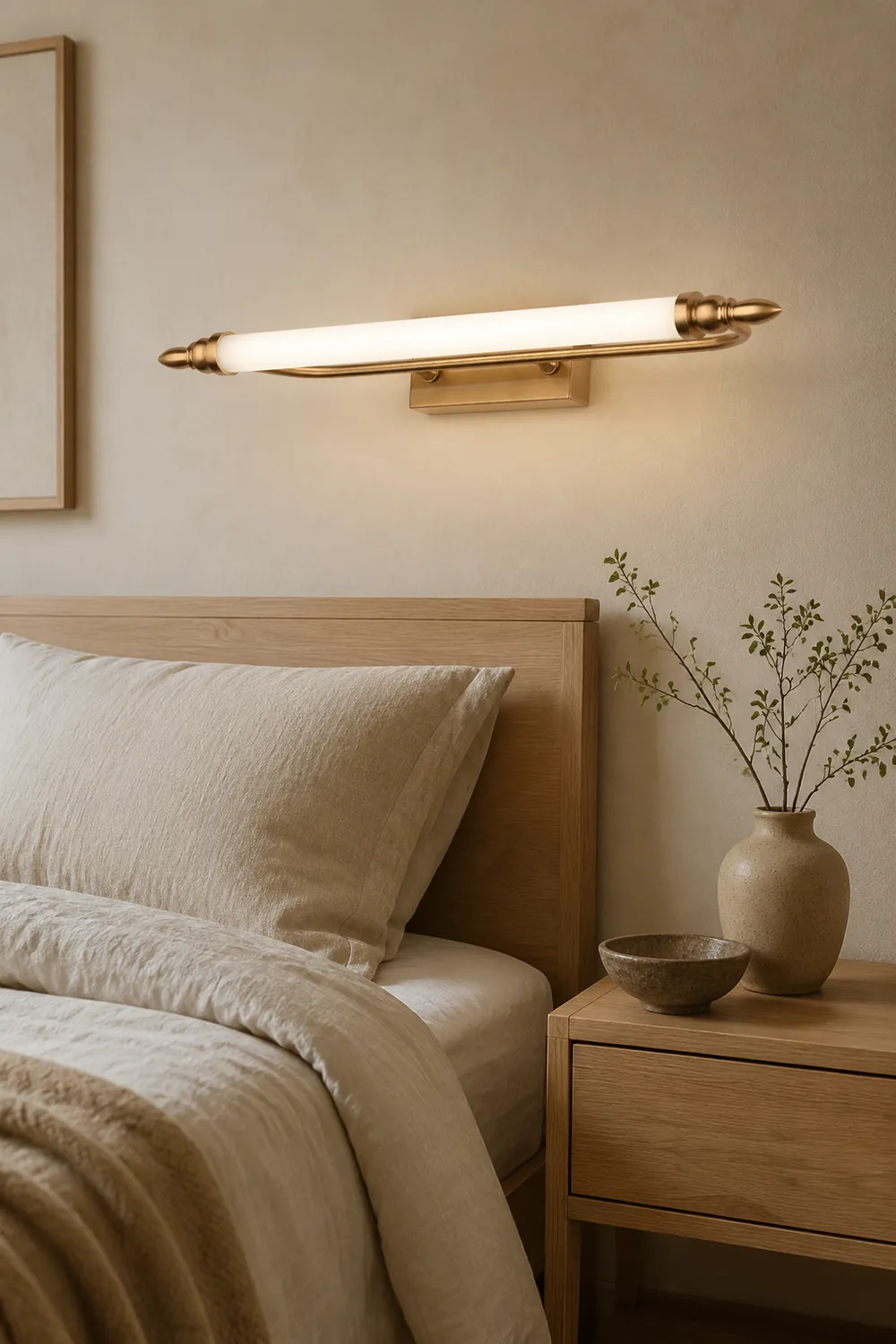 Leigh Retro Classic Metal/Acrylic Wall Lamp, Gold, Bathroom - Lumpaz