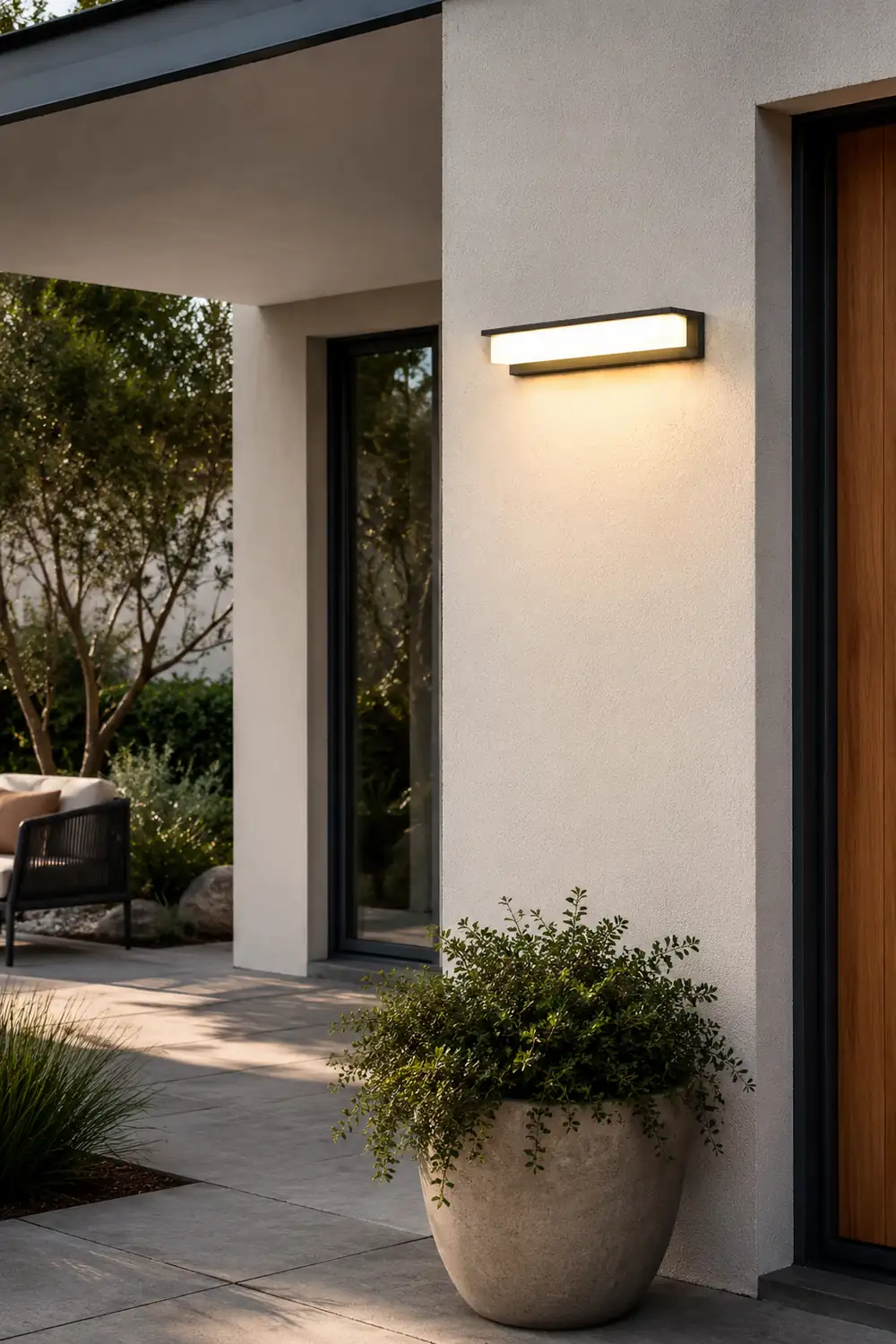 Orr Modern Rectangular Metal/Acrylic Outdoor Solar Wall Lamp, Black - Lumpaz