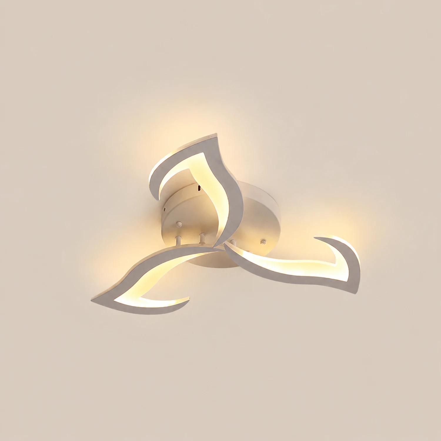 Hana Elegant Flower Flush Mount Ceiling Light, White/Black - Lumpaz