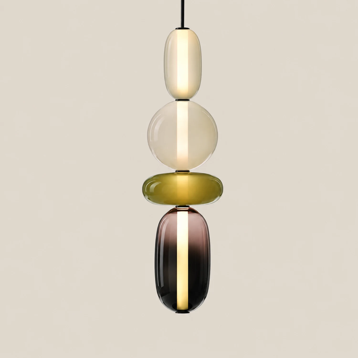 Morandi Modern Designer LED Pendant Light Bedroom Black White Red - Lumpaz