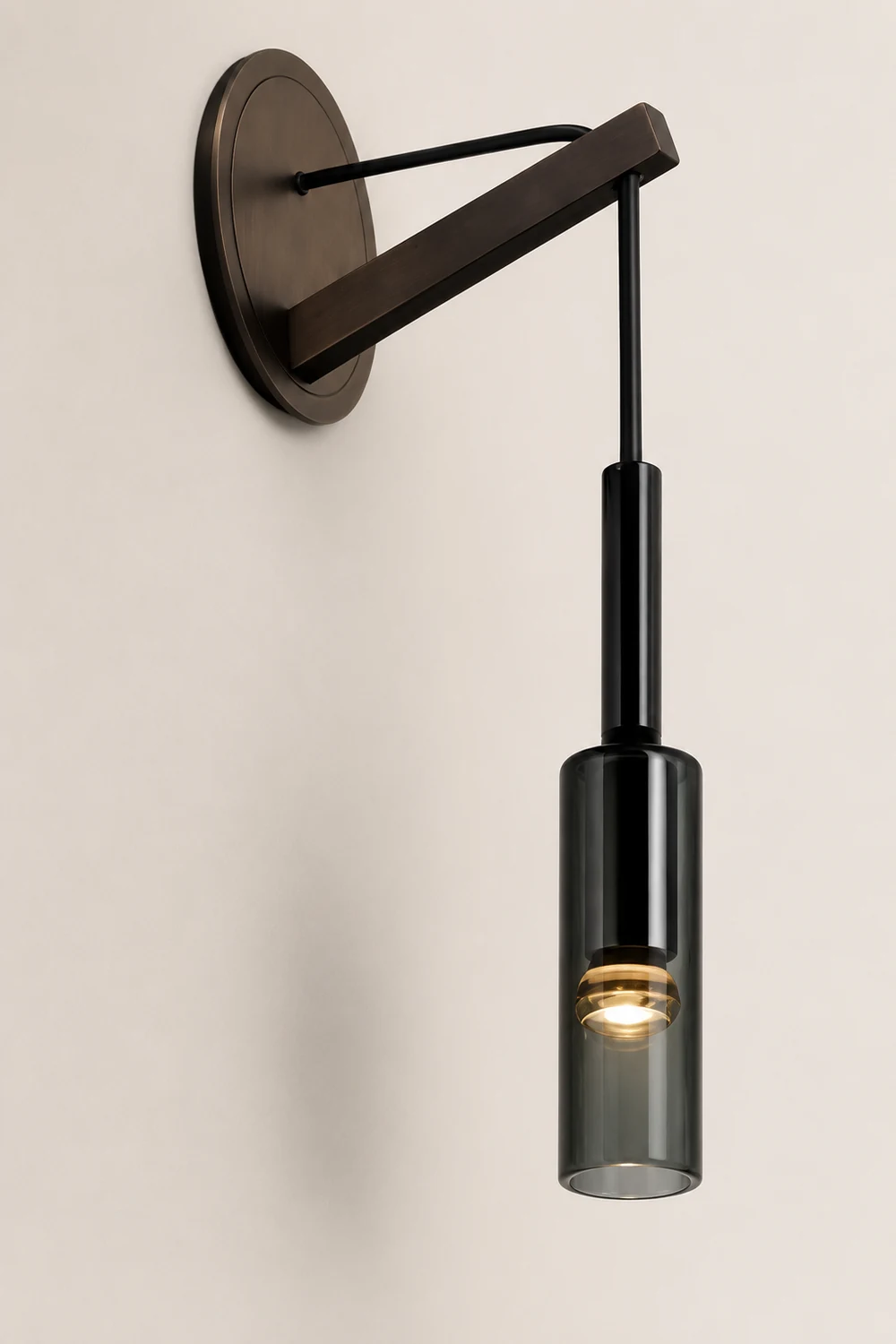 Sanna Modern Glass/Metal Pendant light/Wall Lamp, Black - Lumpaz