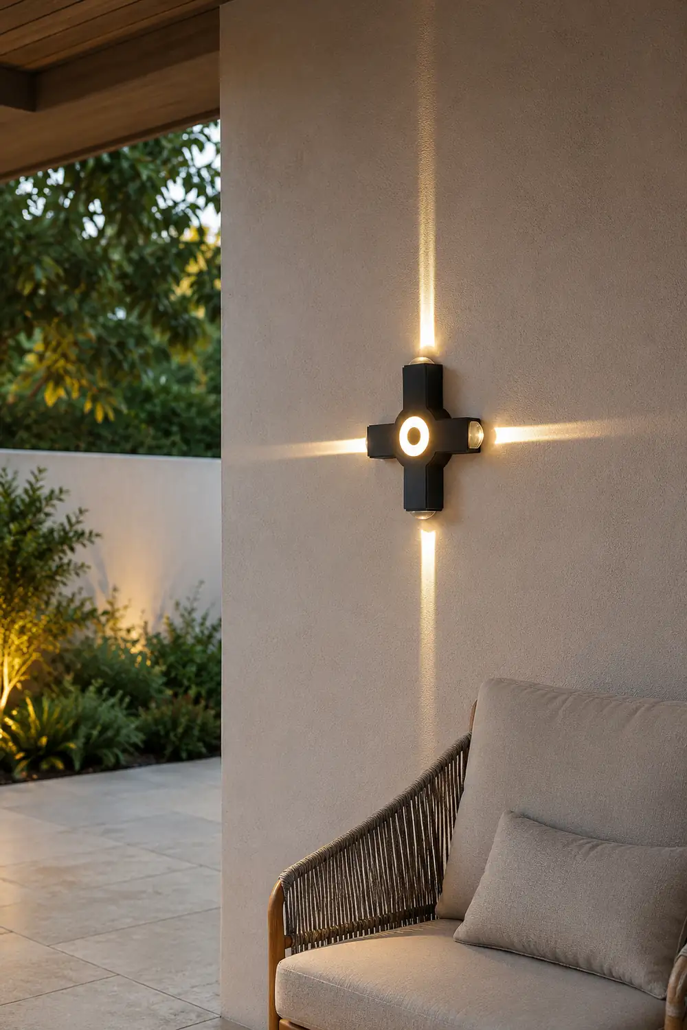 Orr Modern Waterproof Minimalist Cross Outdoor Wall Light Garden/Corridor - Lumpaz