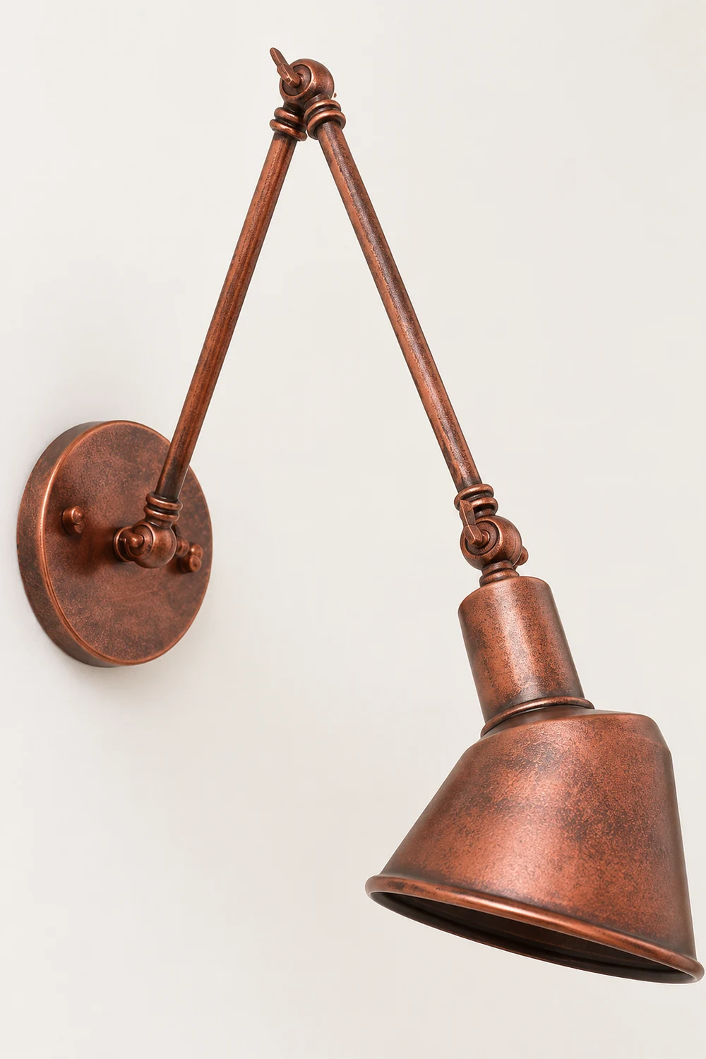 Brady Rotatable Wall Lamp with Swing Arm, Black/Rust - Lumpaz