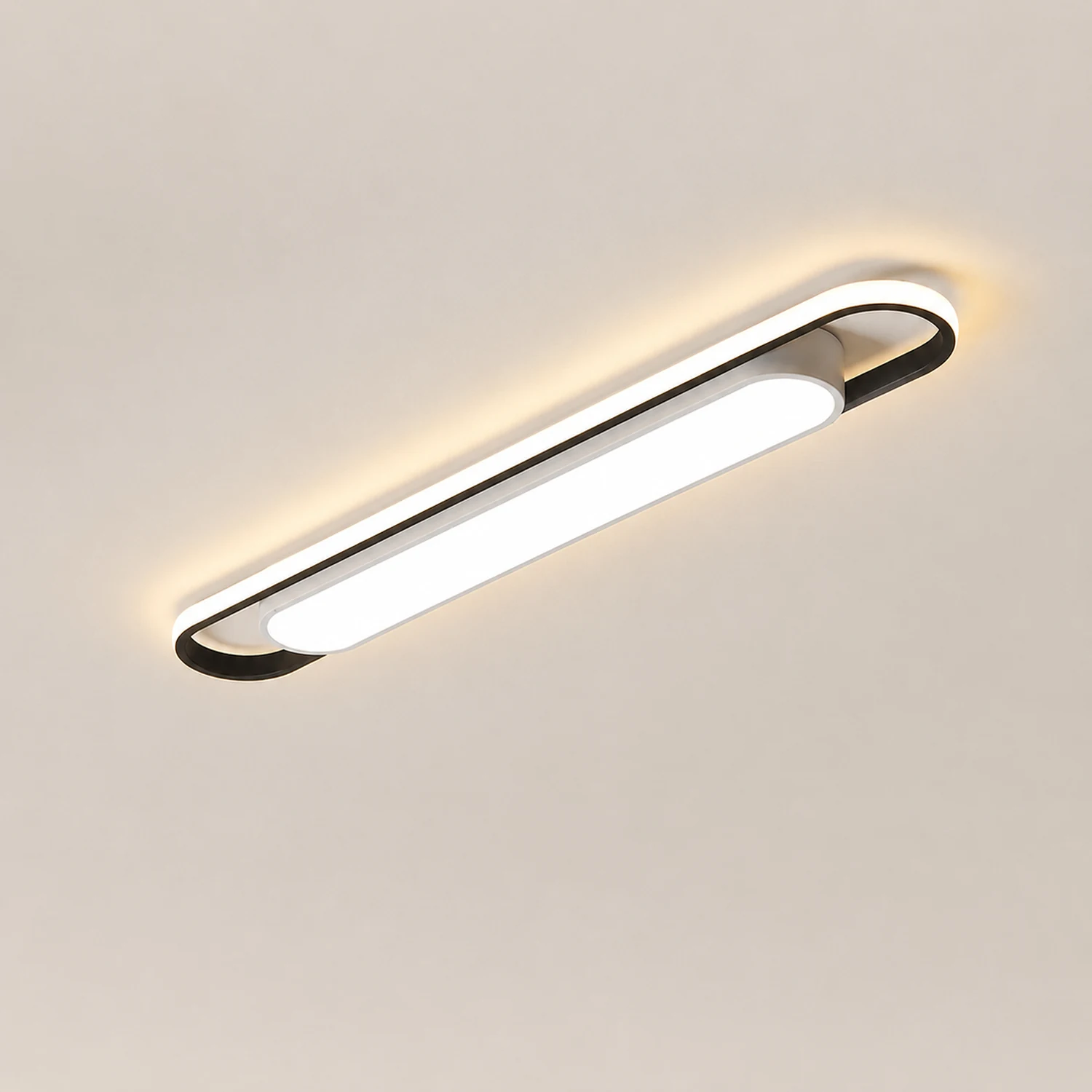 Quinn Minimalist Linear Flush Mount Ceiling Light, White - Lumpaz
