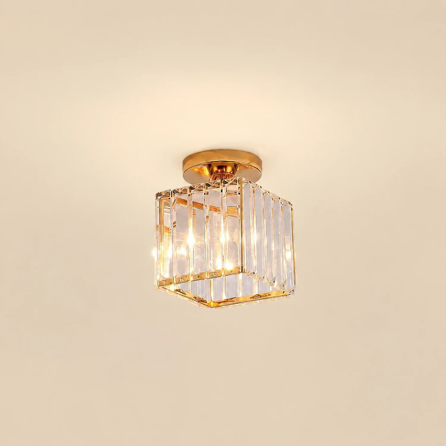 Herbert Modern Metal/Crystal Flush Mount Ceiling Light, 3 Colors - Lumpaz