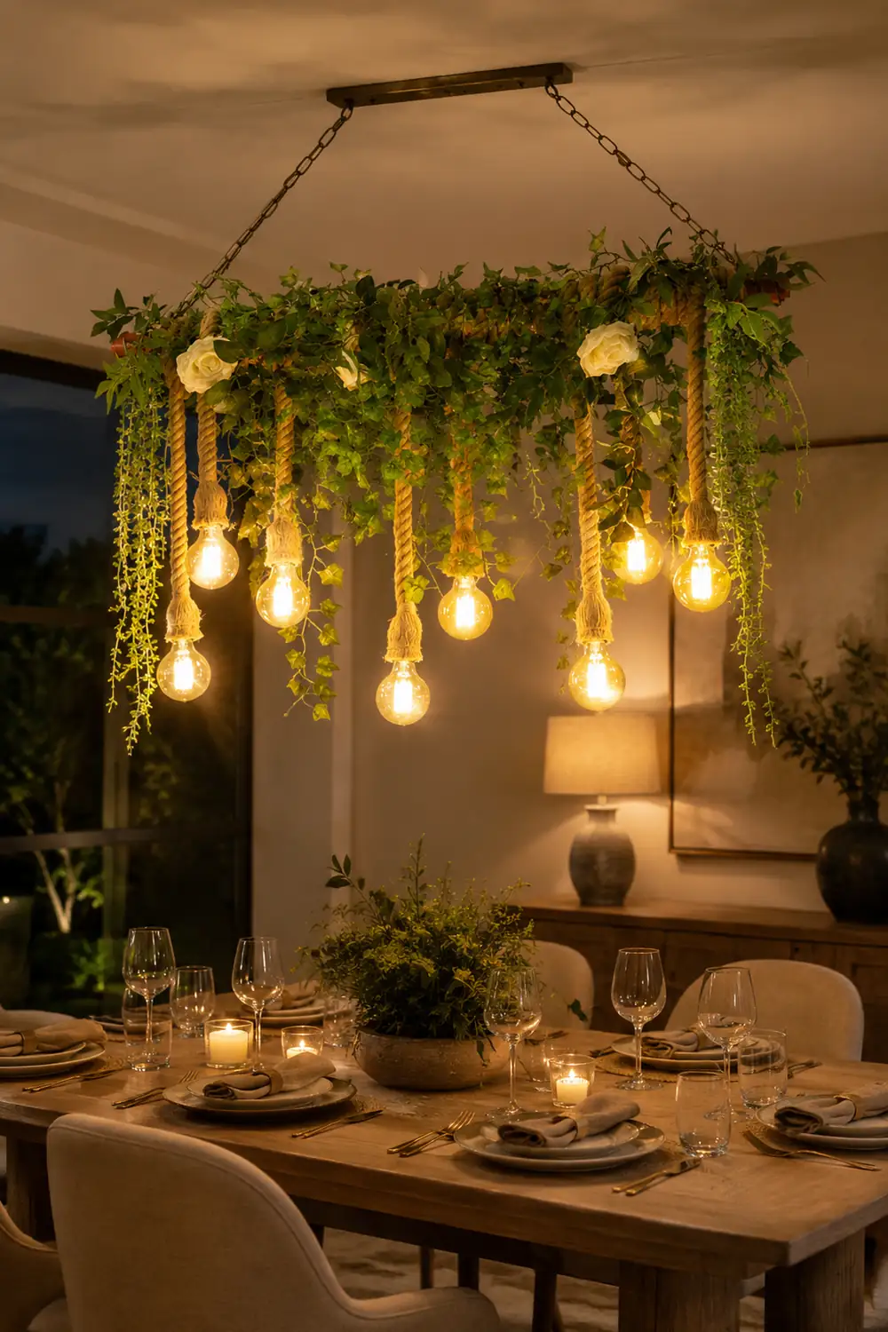 Nest Natural Decorative Metal/Glass Pendant Light, Green - Lumpaz