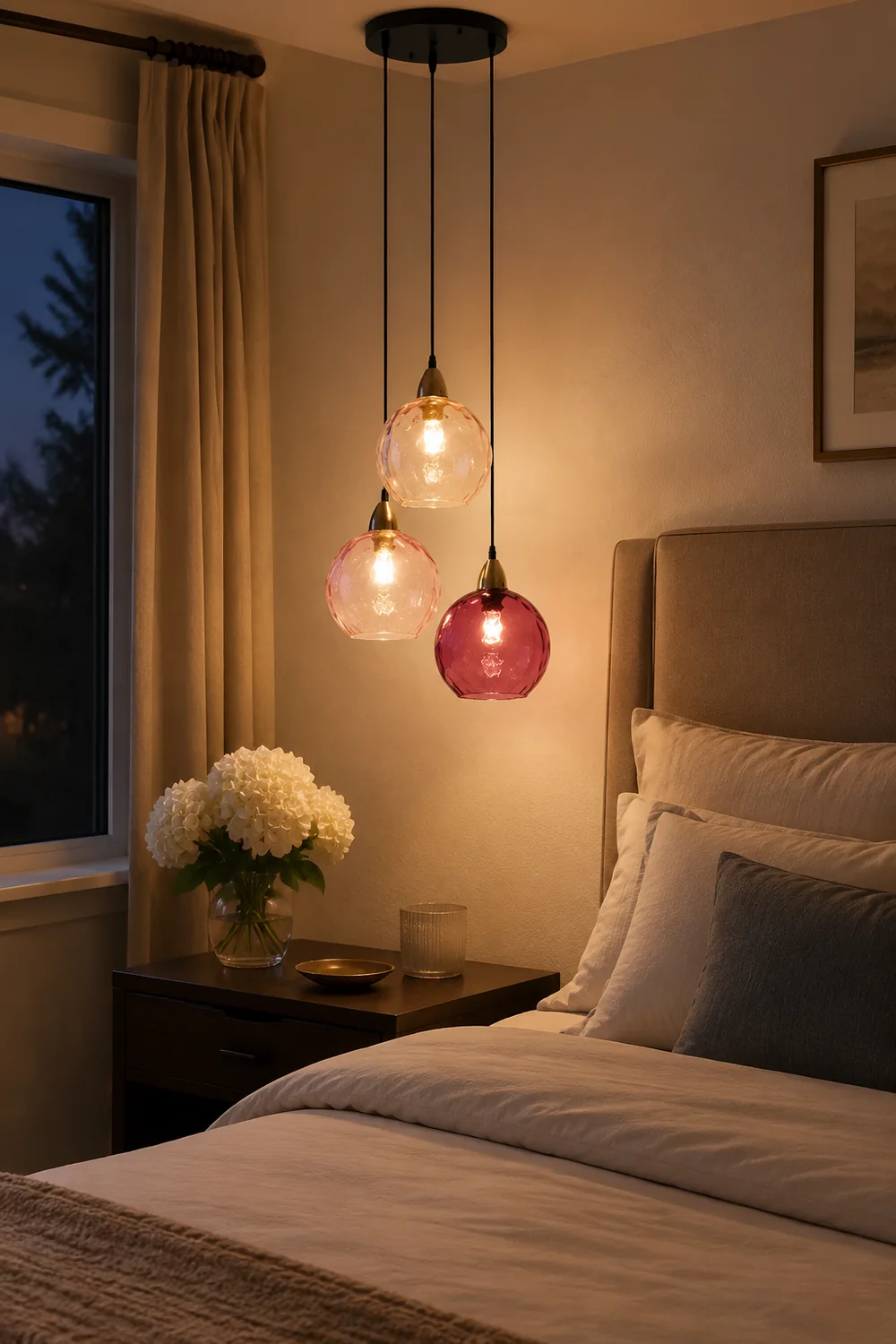 Hailie Colorful Glass Ball Pendant Lights Water Ripple - Lumpaz