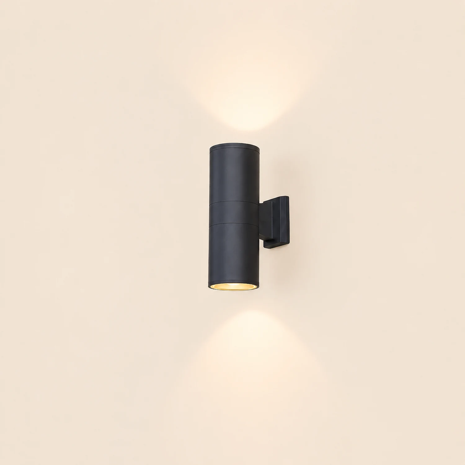 Orr Minimalist Metal Double-headed Outdoor Wall Lamp, Black - Lumpaz