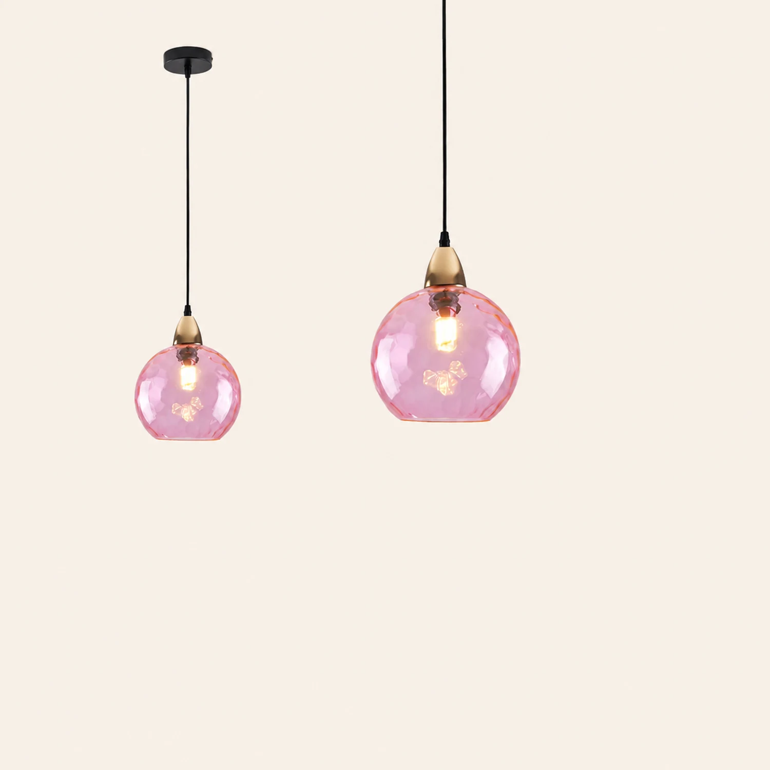 Hailie Colorful Glass Ball Pendant Light Water Ripple Living Room - Lumpaz