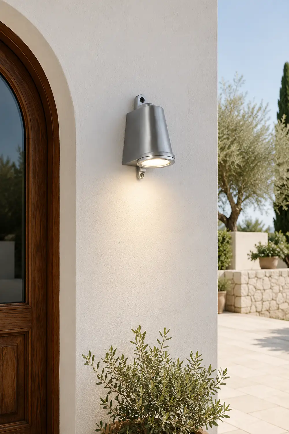 Orr Industrial Metal Bell Shaped Outdoor Wall Lamp, Black/Gray/Coppery/Aluminum - Lumpaz