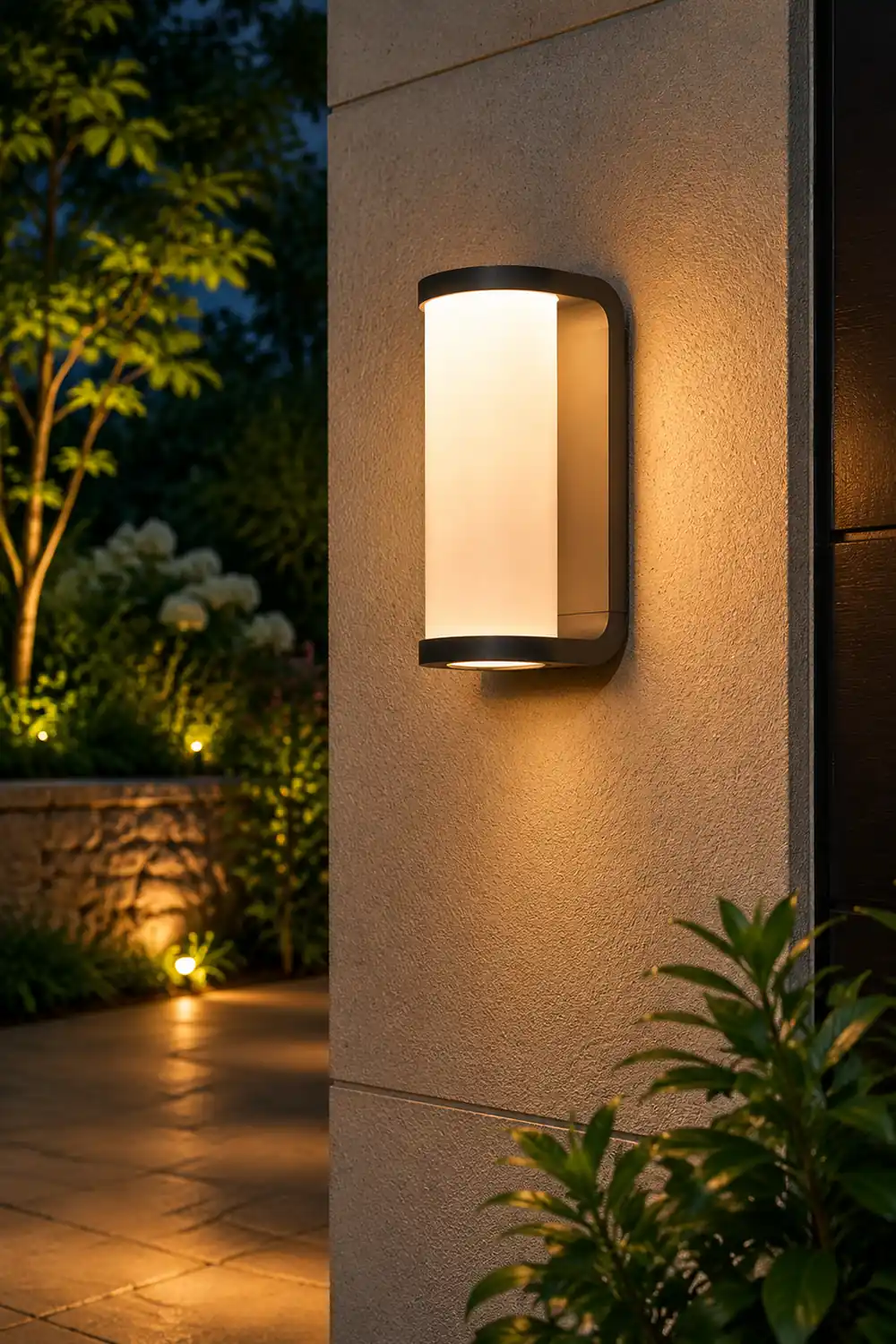 Orr Mondern Cylindrical Metal Outdoor Wall Lamp, Black - Lumpaz