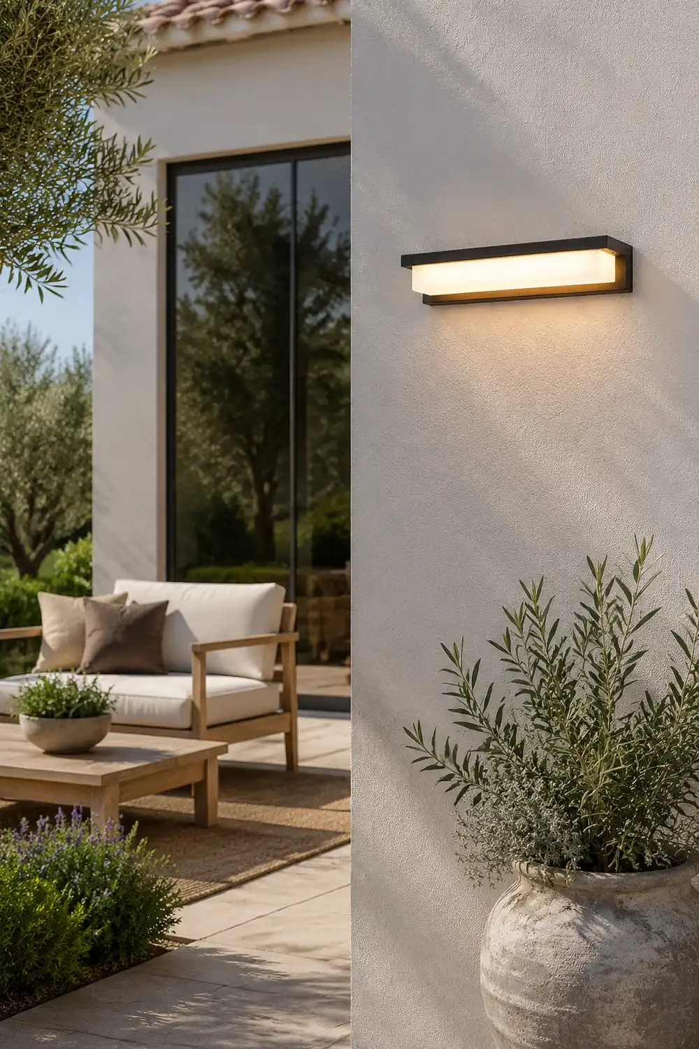 Orr Modern Rectangular Metal/Acrylic Outdoor Solar Wall Lamp, Black - Lumpaz