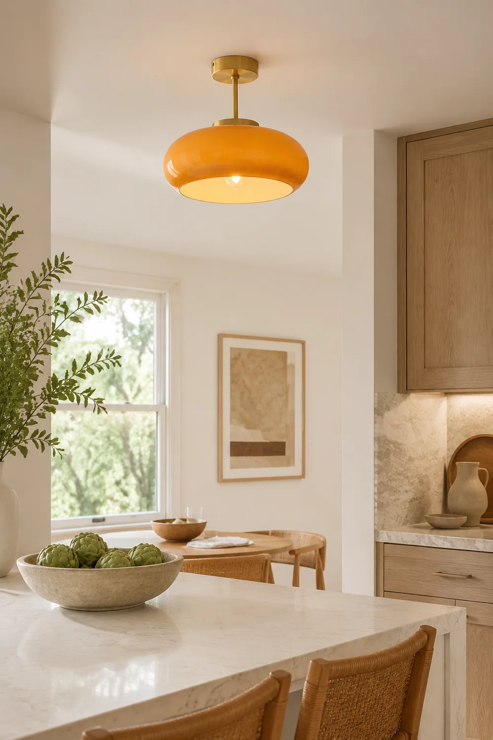 Sanna Modern Semi Flush Mount Ceiling Light, Round - Lumpaz