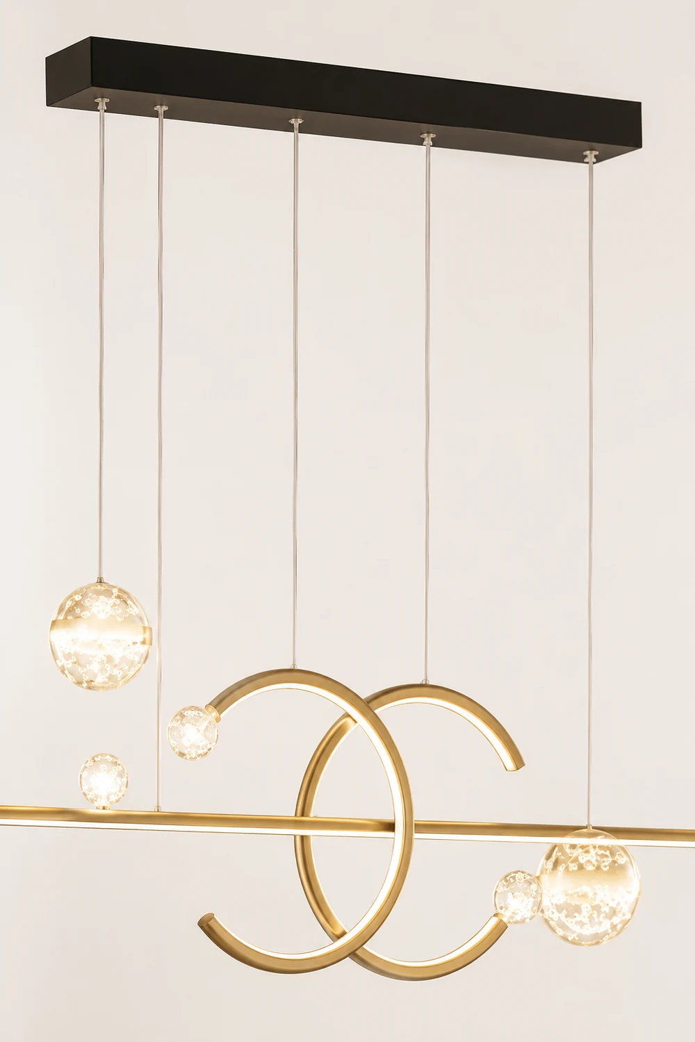 Madina Modern Pendant Light Double-C Gold/Black Dining Room - Lumpaz