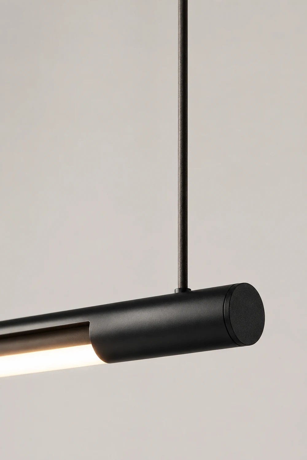Edge Minimalist Linear Pendant Light Black Living Room - Lumpaz