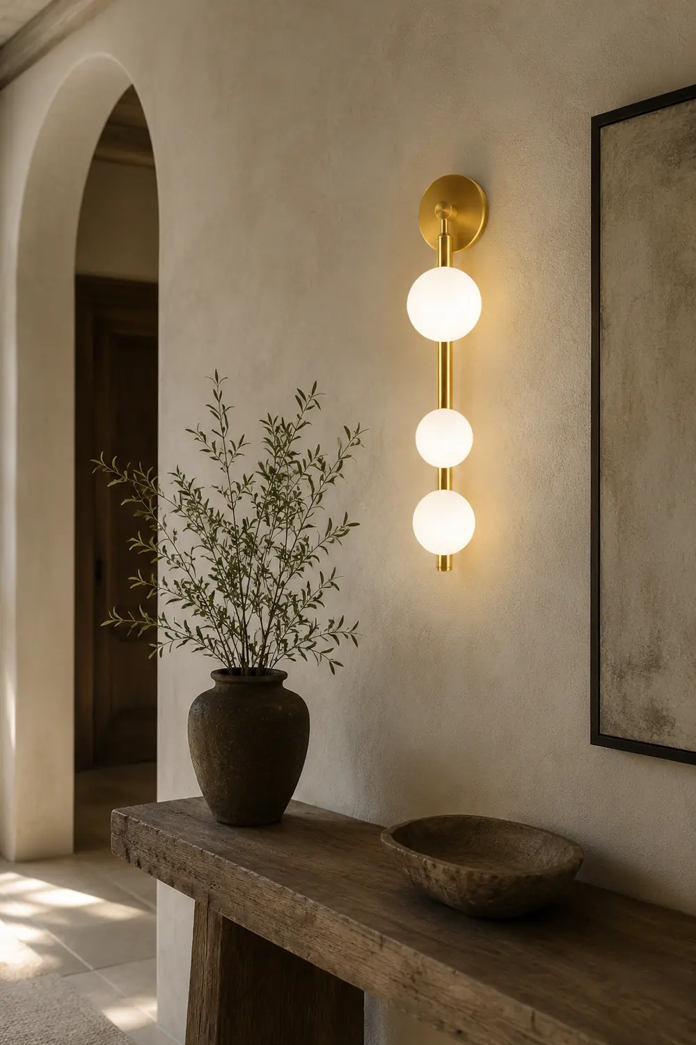 Valentina Modern Globe Metal/Glass Wall Lamp, Black/Gold - Lumpaz