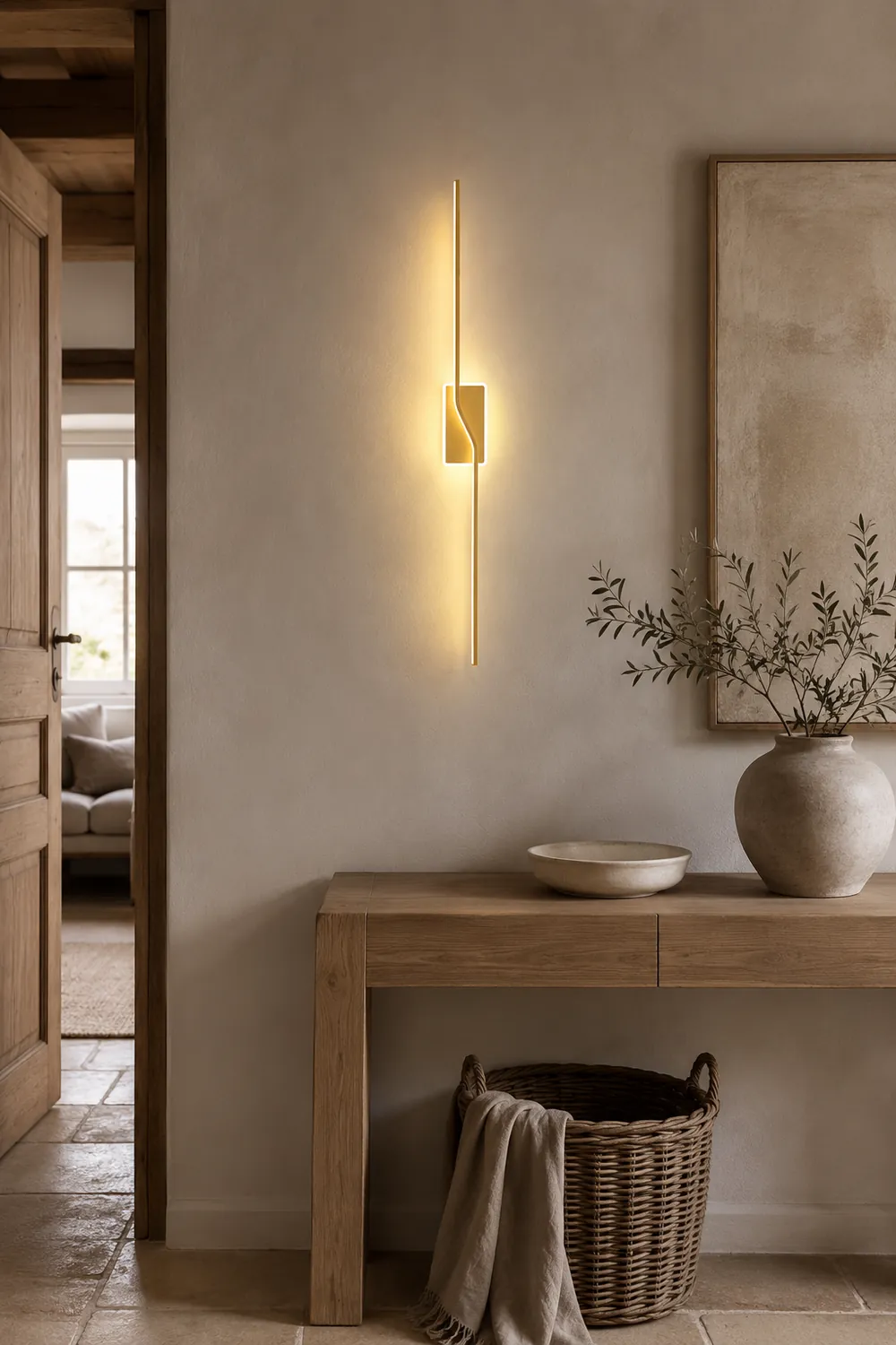 Leigh Luxury Curved Linear Metal Wall Lamp, Gold - Lumpaz